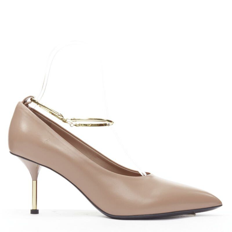 Jil Sander new JIL SANDER Brady 70 nude beige gold anklet bangle point toe pump EU38 Size US 8 / IT 38 - 1 Thumbnail