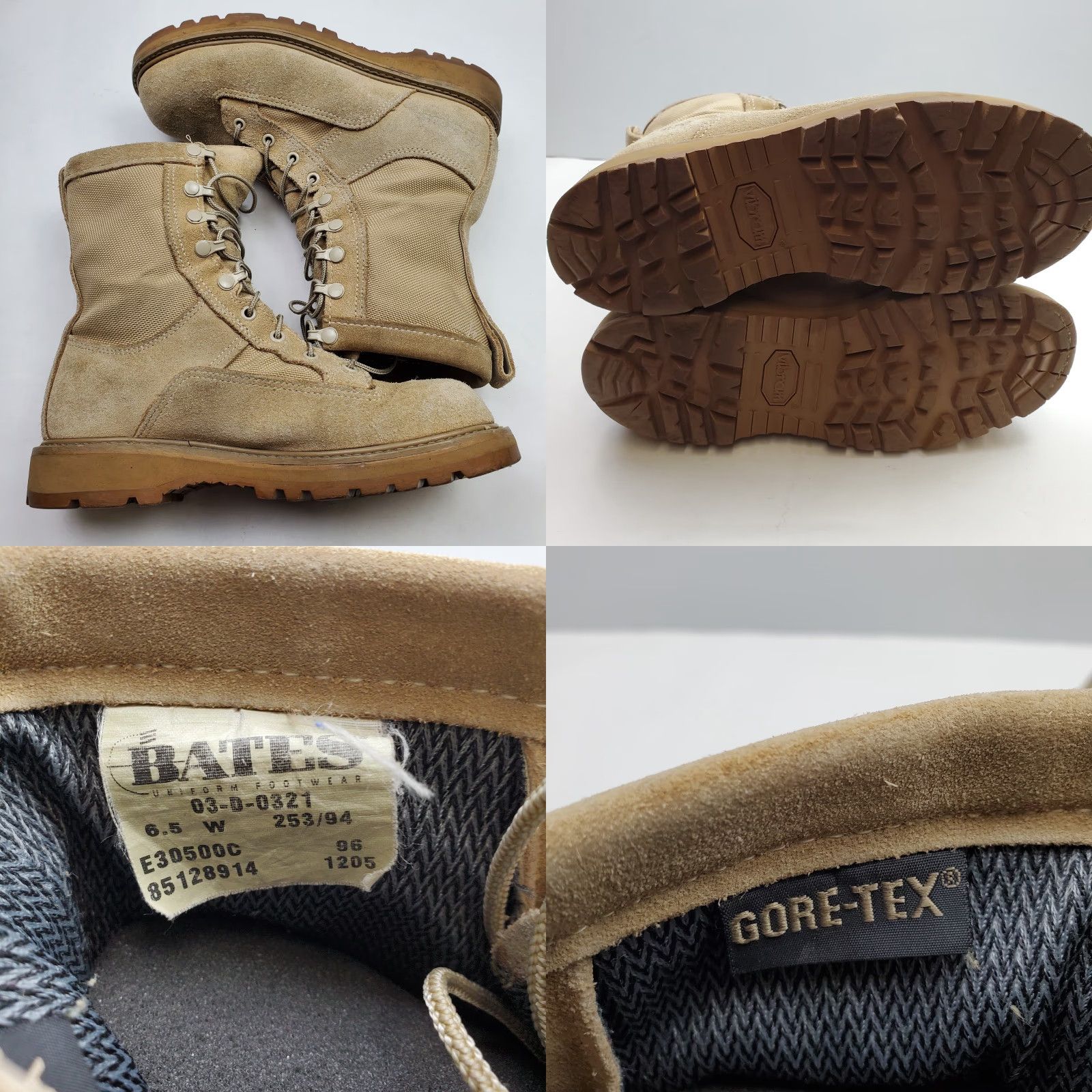 Vintage Bates Combat Boots Size 6 W Suede Gore-tex US Military Army Tan Tactical Lace Up Boots Mens Army Combat 6 W Suede Leather Shoes Size US 6 / EU 39 - 8 Thumbnail