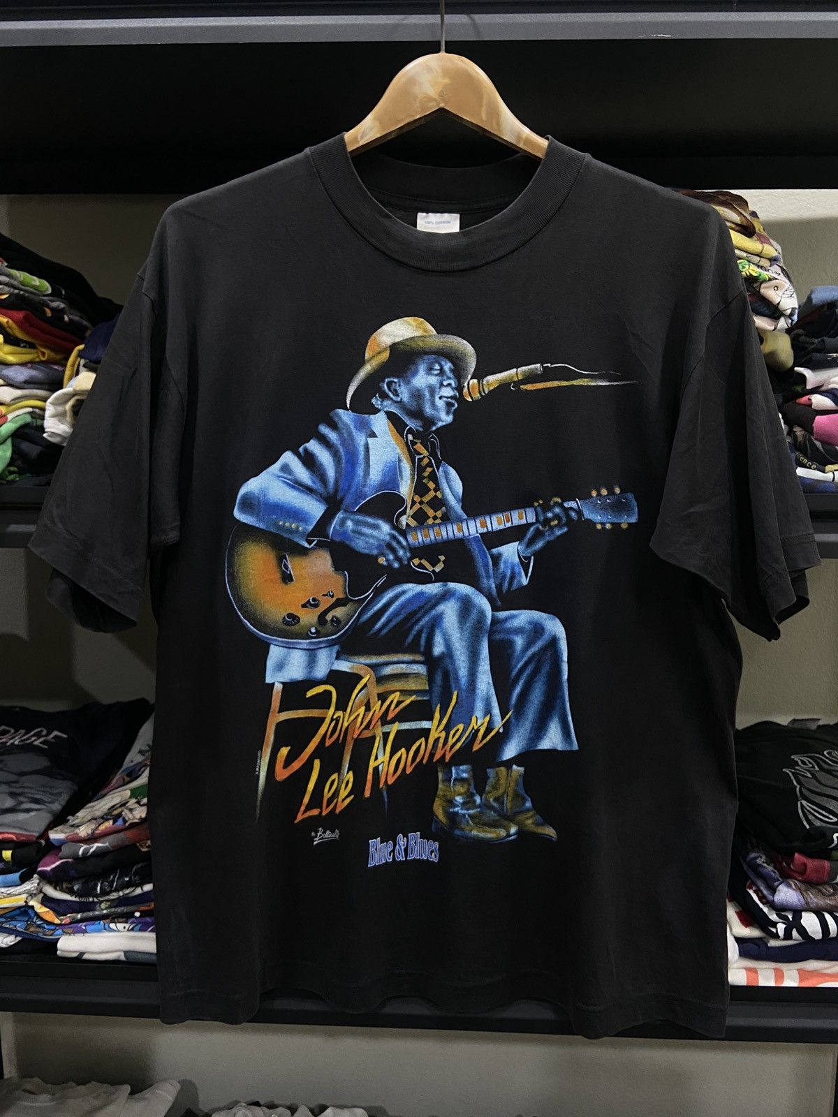 Band Tees × Vintage Vintage 90s,00s John Lee Hooker Blue Rock TOUR TShirt Size US M / EU 48-50 / 2 - 1 Thumbnail