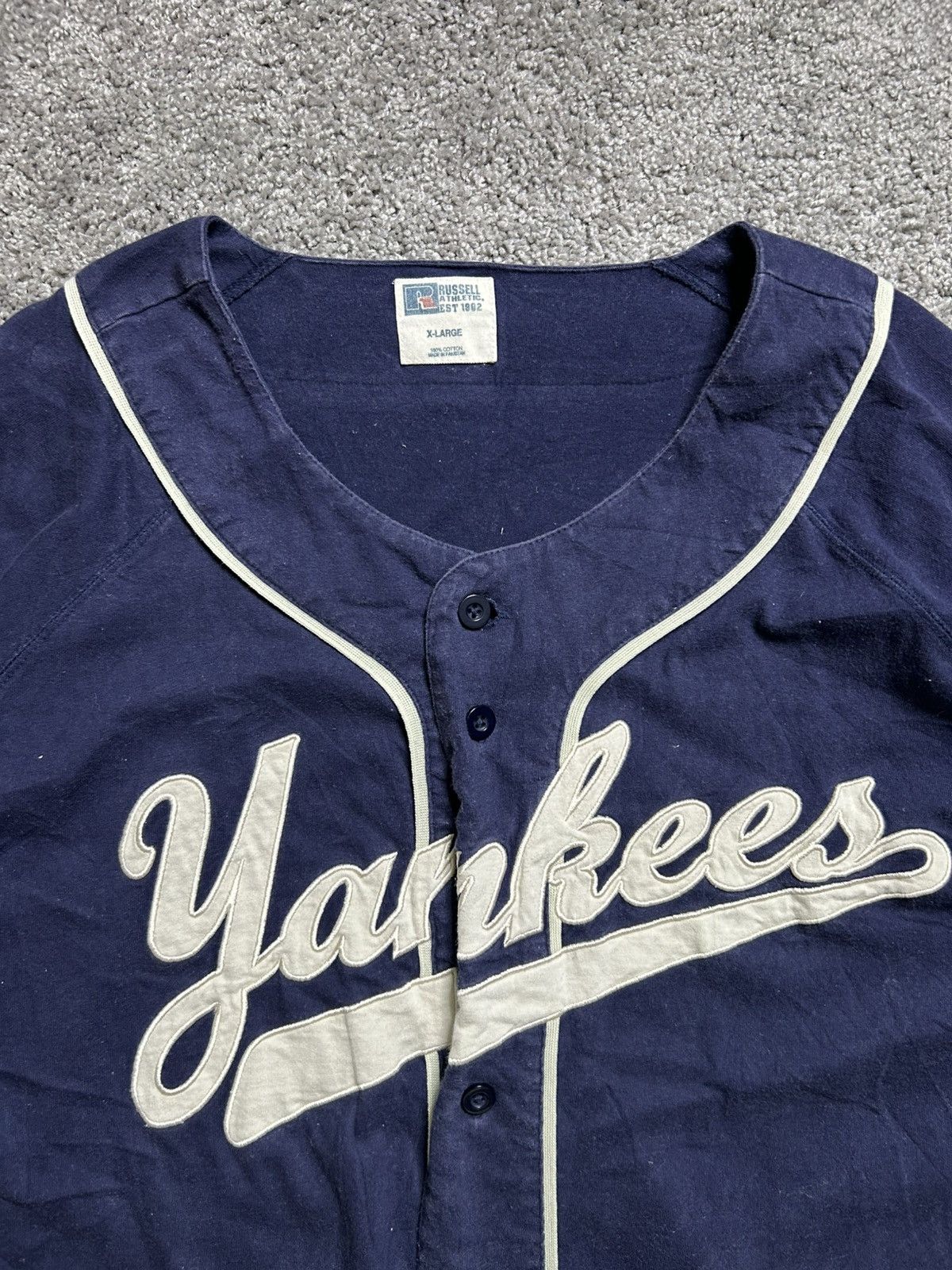 Vintage Vintage 90s New York Yankees Russell MLB Baseball Jersey Size US XL / EU 56 / 4 - 3 Thumbnail