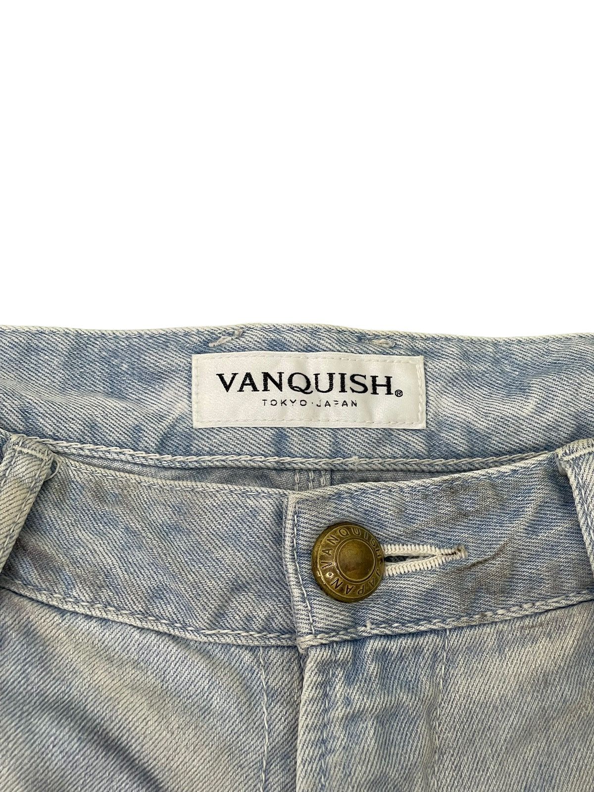 Japanese Brand Slim Jeans Vanquish Japan Distress Acid Wash 6🟦9 Size US 35 - 10 Thumbnail