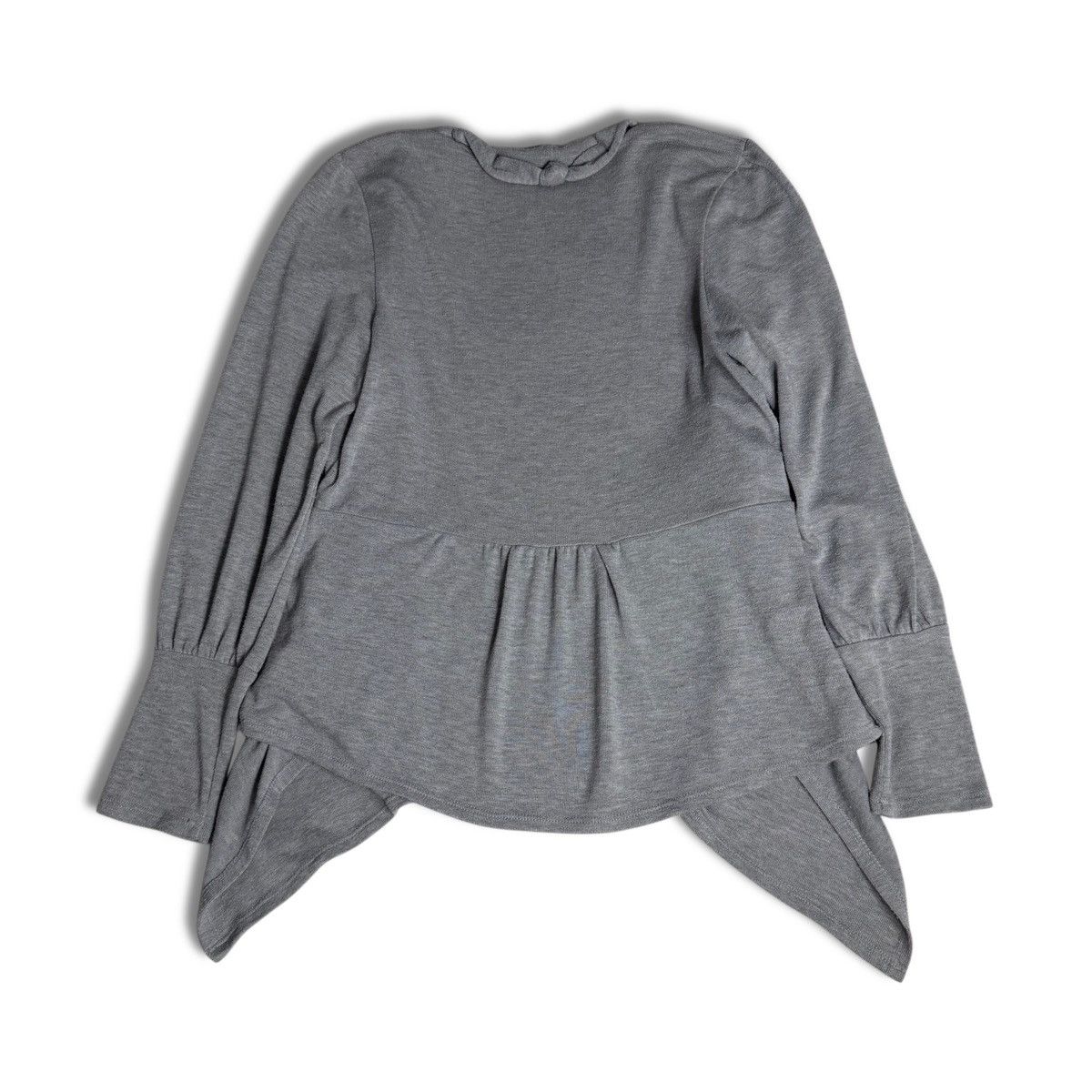 Other Gray Draped Open Front Cardigan Sweater w/ Fabric Twists Size M / US 6-8 / IT 42-44 - 9 Thumbnail