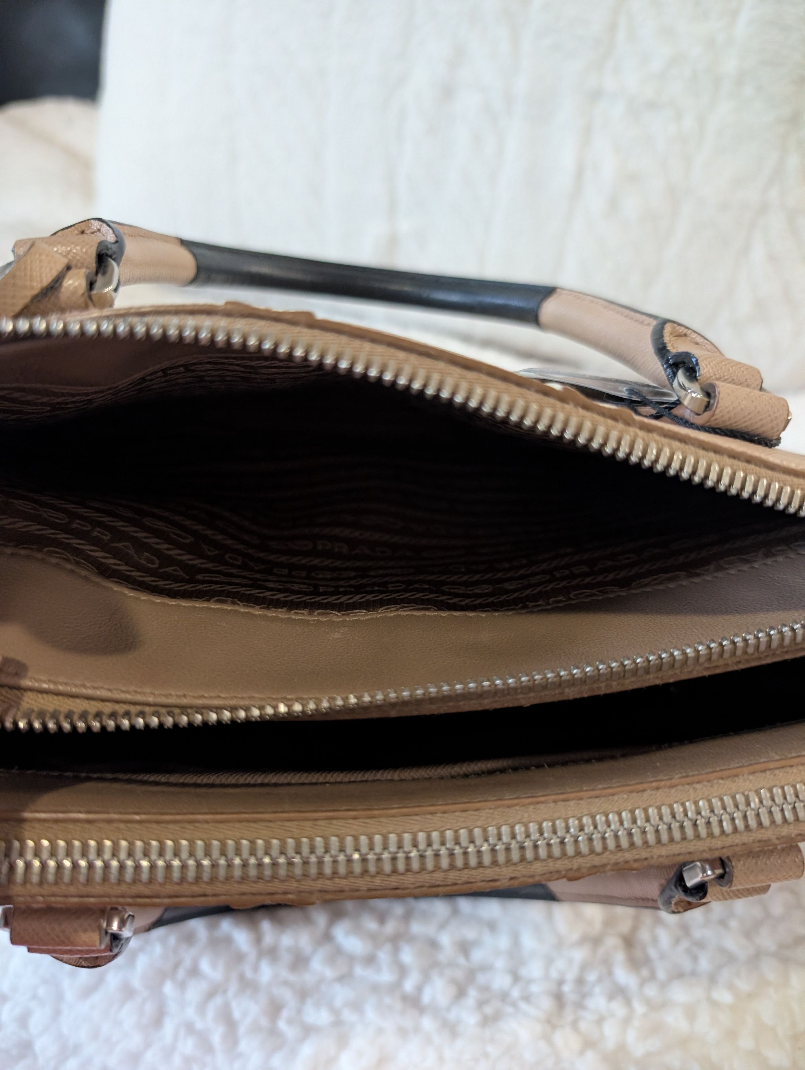 Prada PRADA tricolor stripe Saffiano Top Handle Satchel Size ONE SIZE - 8 Thumbnail