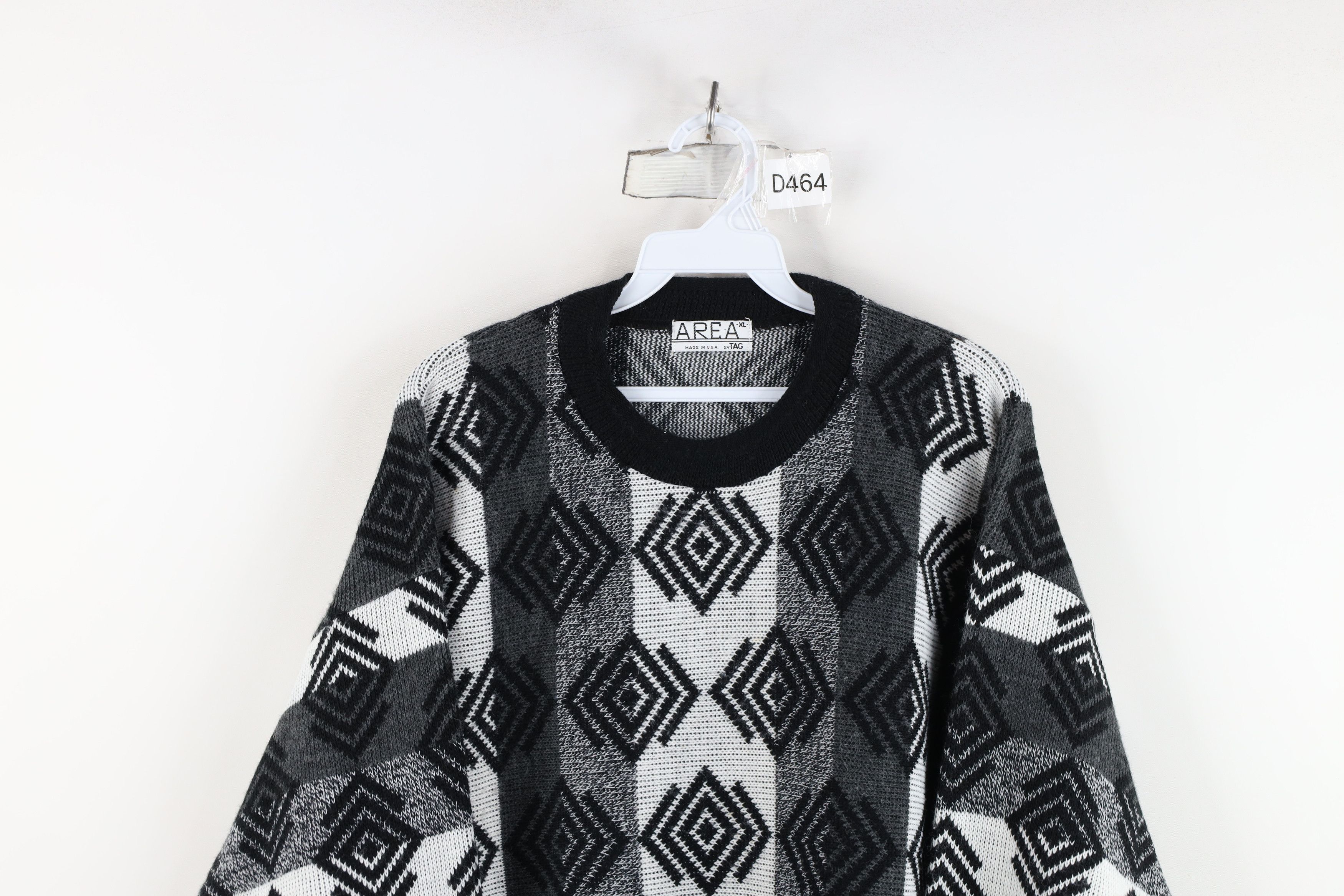 Vintage Vintage 90s Streetwear Geometric Marled Knit Sweater USA Size US XL / EU 56 / 4 - 2 Thumbnail