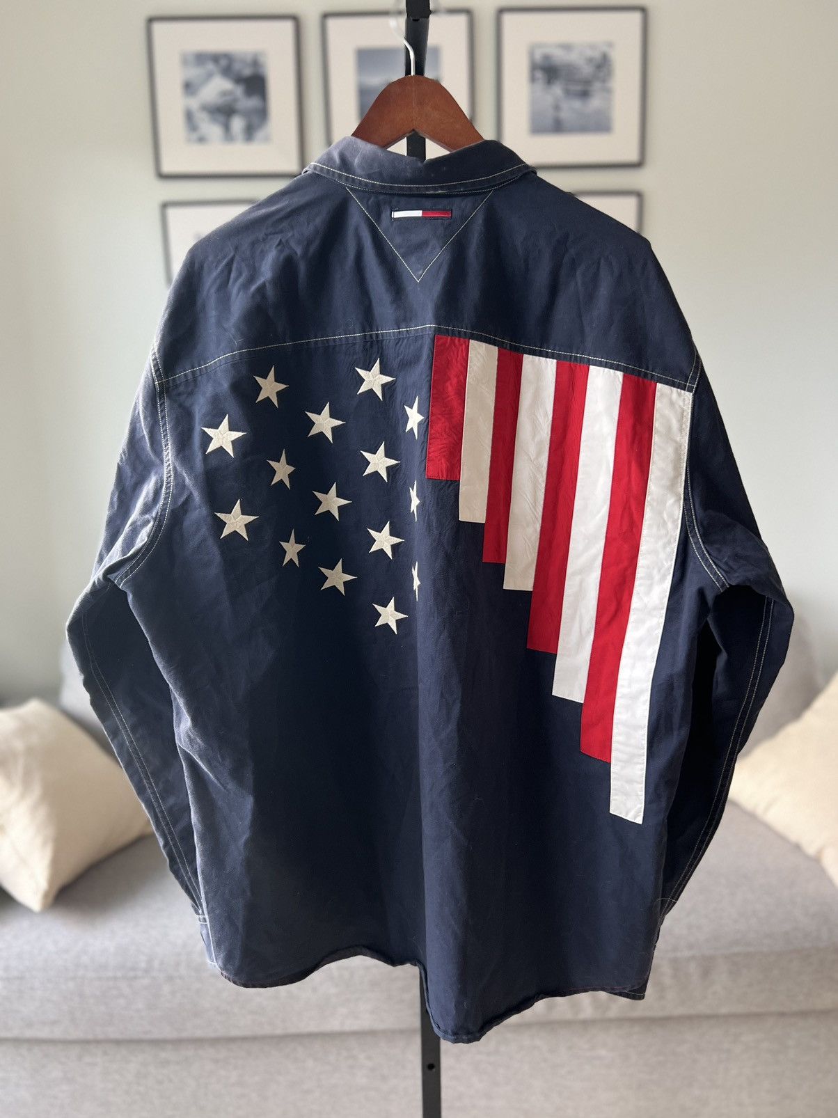 Tommy Hilfiger × Vintage Vintage 90s Tommy Hilfiger Jeans USA Button Up Shirt Collar Size US XL / EU 56 / 4 - 2 Thumbnail