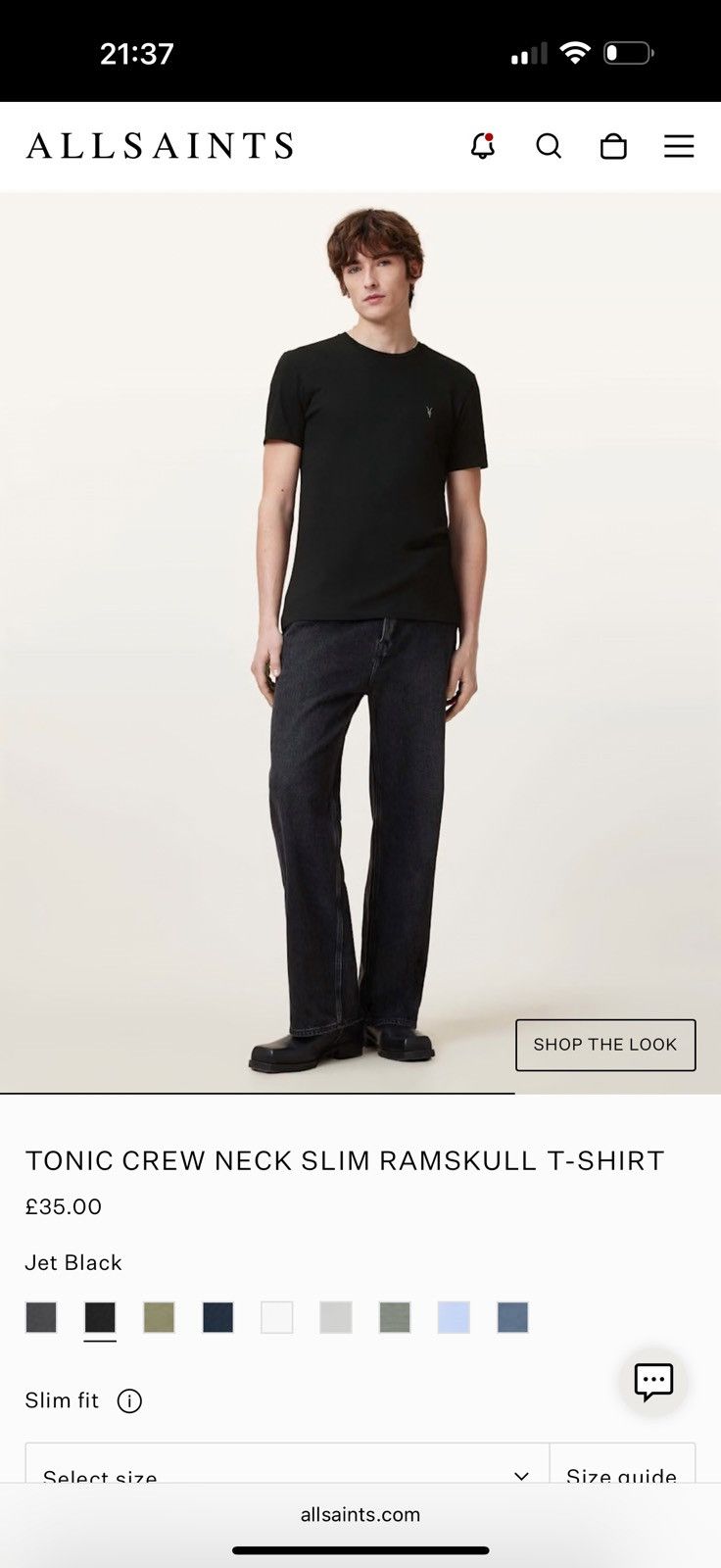 Allsaints Allsaints Race Tonic Crew Neck Slim T-Shirt Top Short Sleeve Size US L / EU 52-54 / 3 - 4 Thumbnail