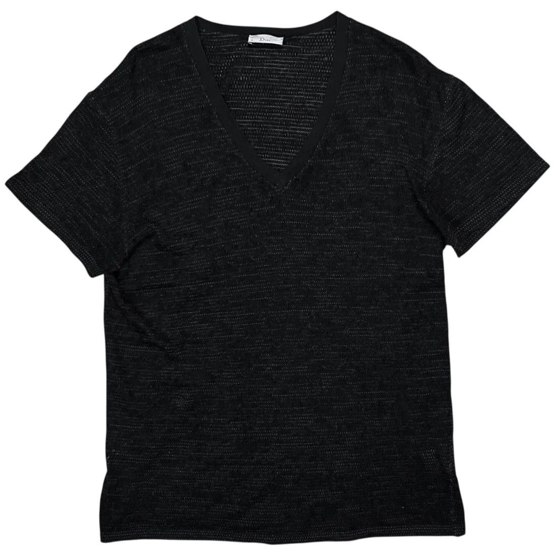Dior Dior Homme Perforated Wool V-Neck T- Shirt - SS11 Size US M / EU 48-50 / 2 - 1 Thumbnail