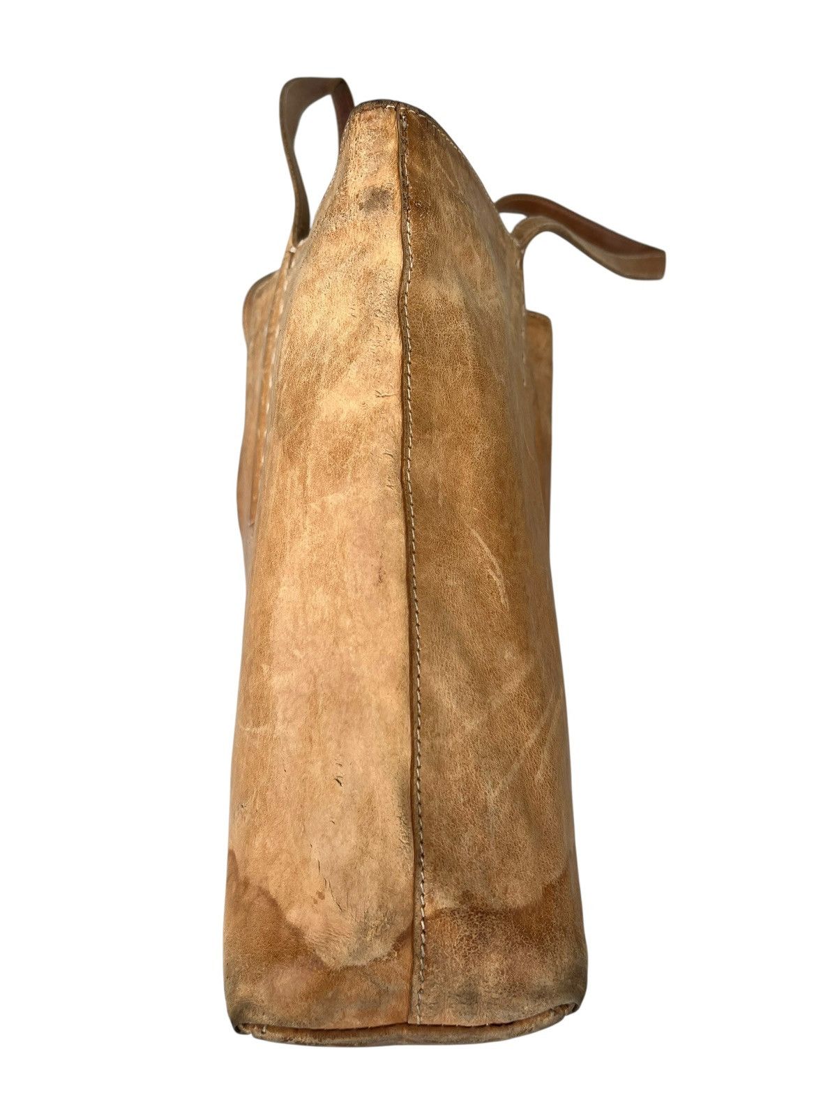 Leather Distressed Patina Leather Tote Bag Genten Japan Size ONE SIZE - 9 Thumbnail