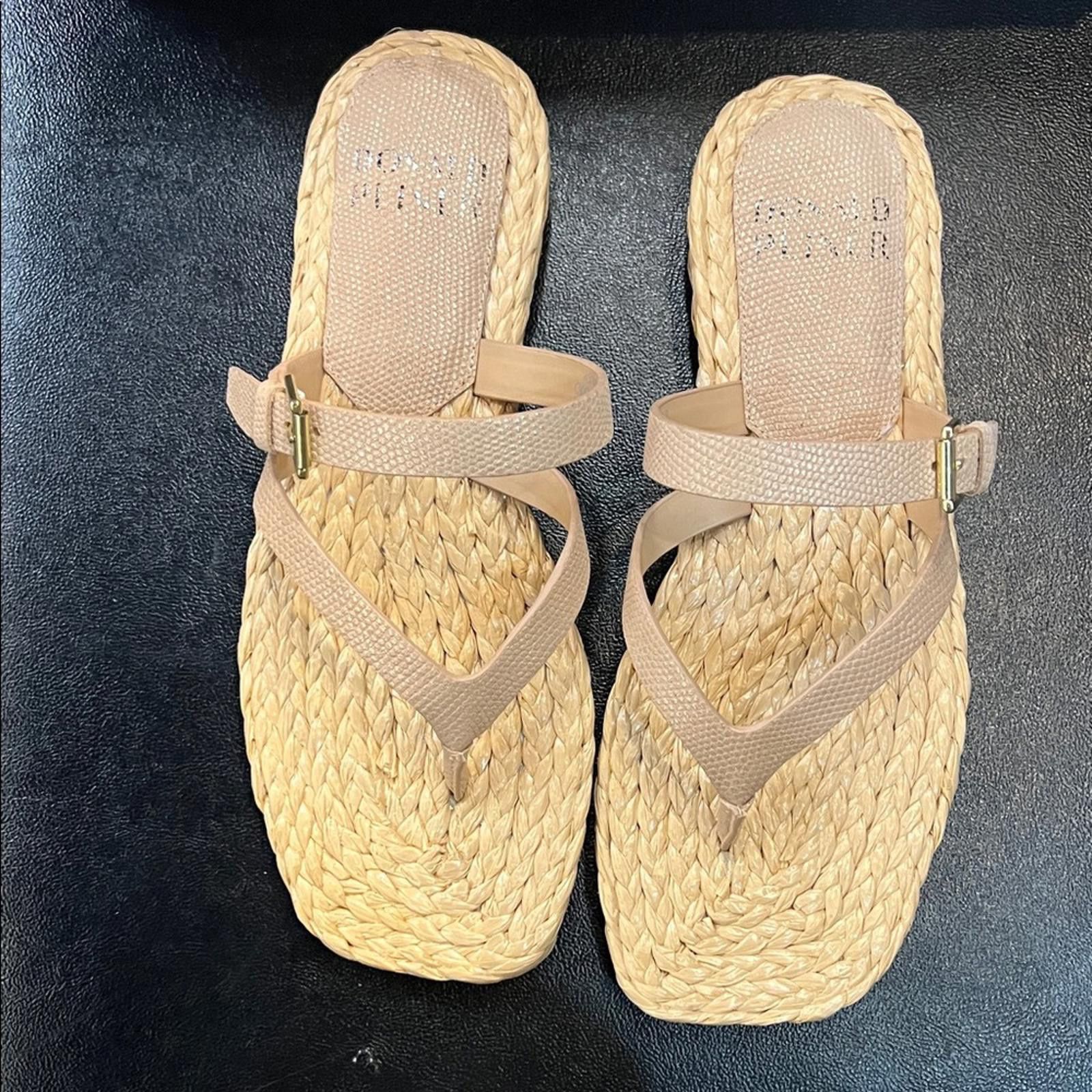 Other Donald J. Pliner Women's Beige Woven Sandals Size US 6.5 / IT 36.5 - 2 Thumbnail