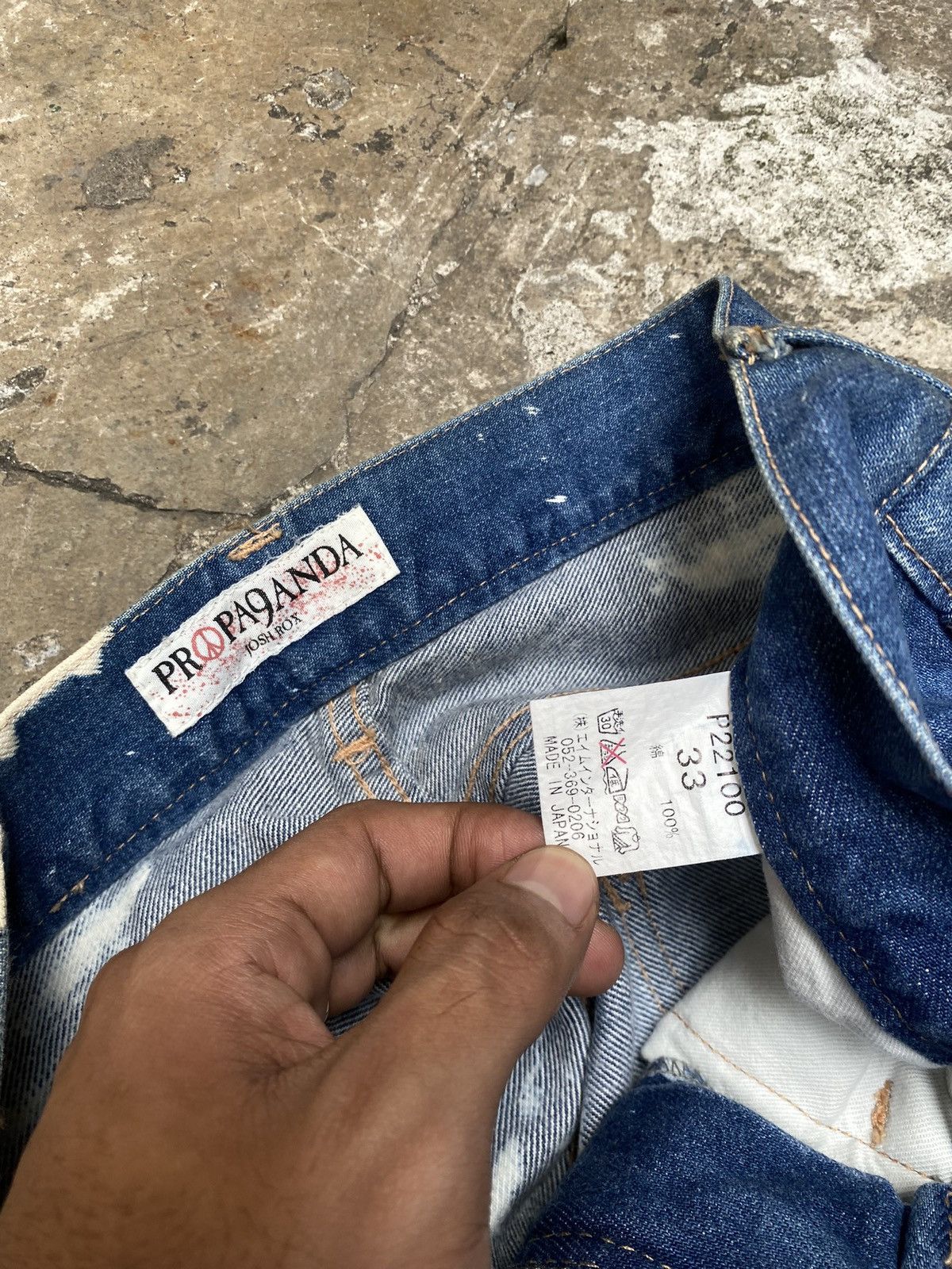 Japanese Brand PROPA9ANDA Josh Rox Tie Dye Ripped Japanese Denim Size US 33 - 5 Thumbnail