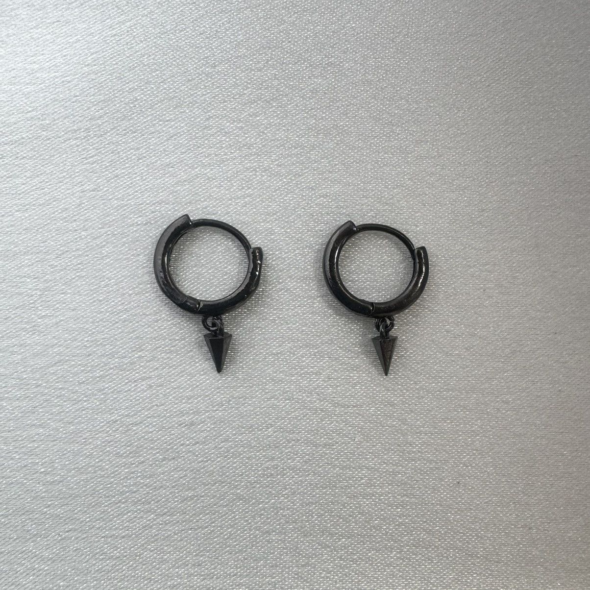 Designer Tiny Geometric Triangle Cone Dangle Drop Earrings for Men Size ONE SIZE - 2 Thumbnail