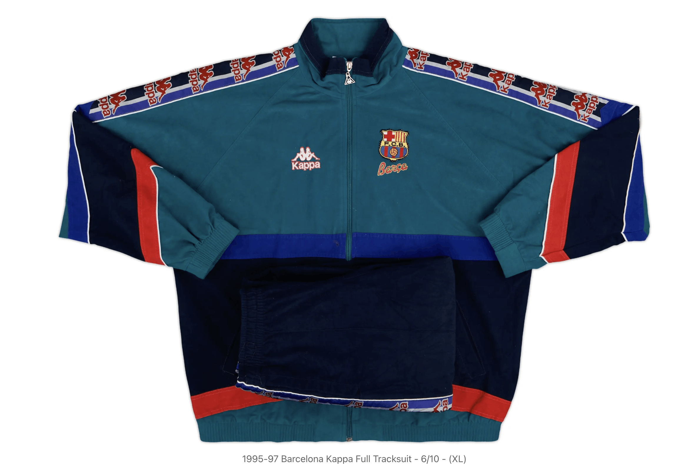 Kappa 1995-97 Barcelona Kappa Full Tracksuit Size US XL / EU 56 / 4 - 1 Thumbnail