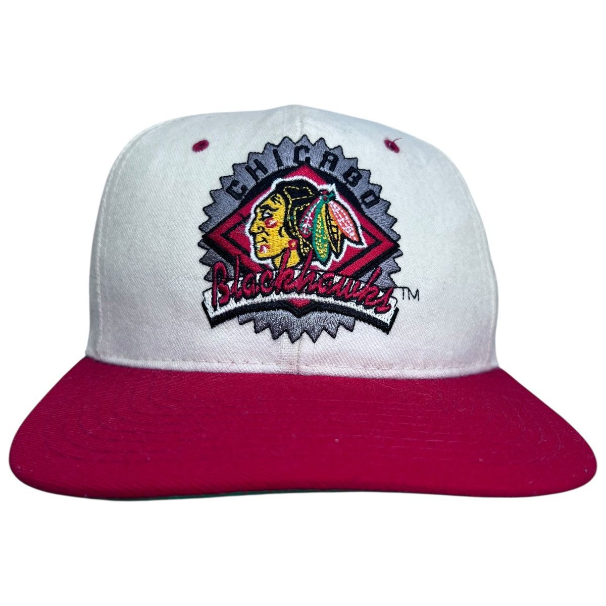NHL × Starter × Vintage Vtg 1990s NHL Chicago Blackhawks Wool Plain Logo Starter Hat Size ONE SIZE - 1 Thumbnail