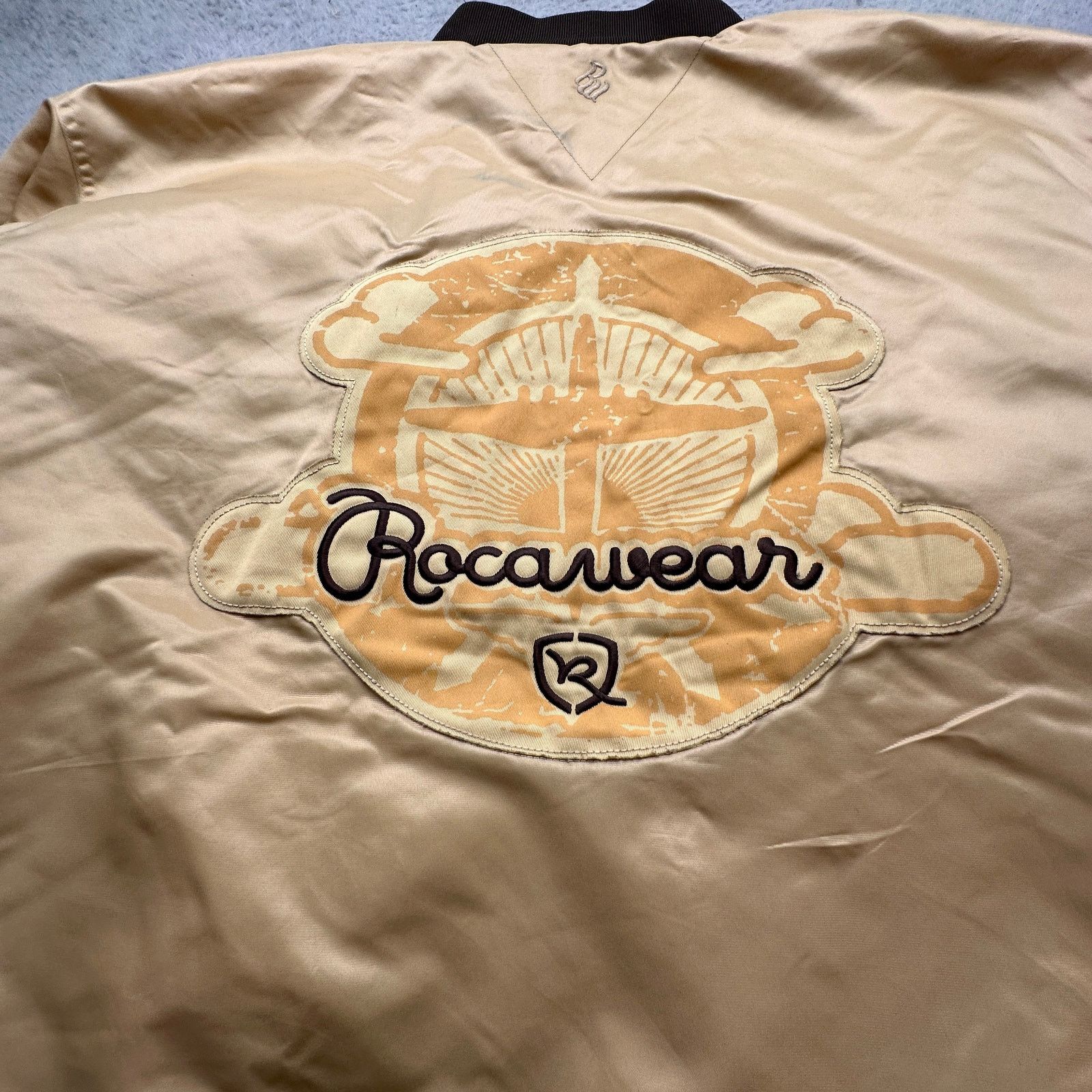 Rocawear Rocawear Nylon Gold Bomber Varsity Full Zip Jacket Mens 3XL Size US XXL / EU 58 / 5 - 16 Thumbnail