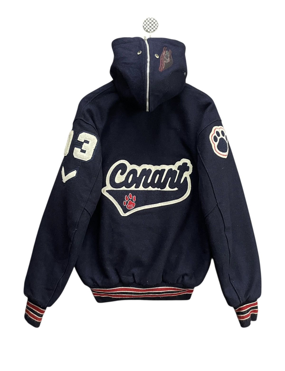 Delong Rare Design Vintage Brand Delong Wool Hoodie Varsity 1980s Size US L / EU 52-54 / 3 - 2 Thumbnail