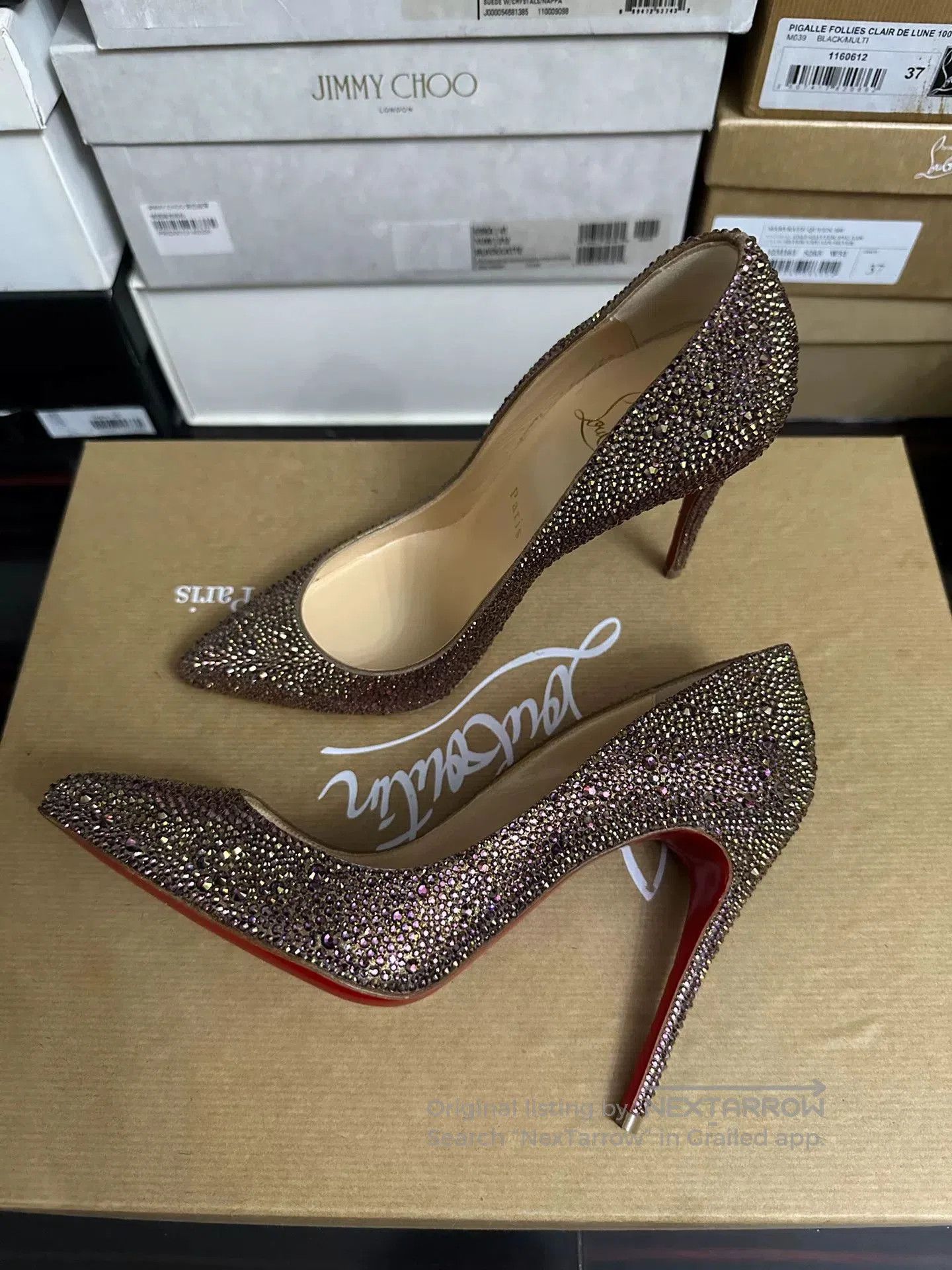 Christian Louboutin Christian Louboutin Crystal Red Sole Heels 37. Size US 6 / IT 36 - 1 Thumbnail