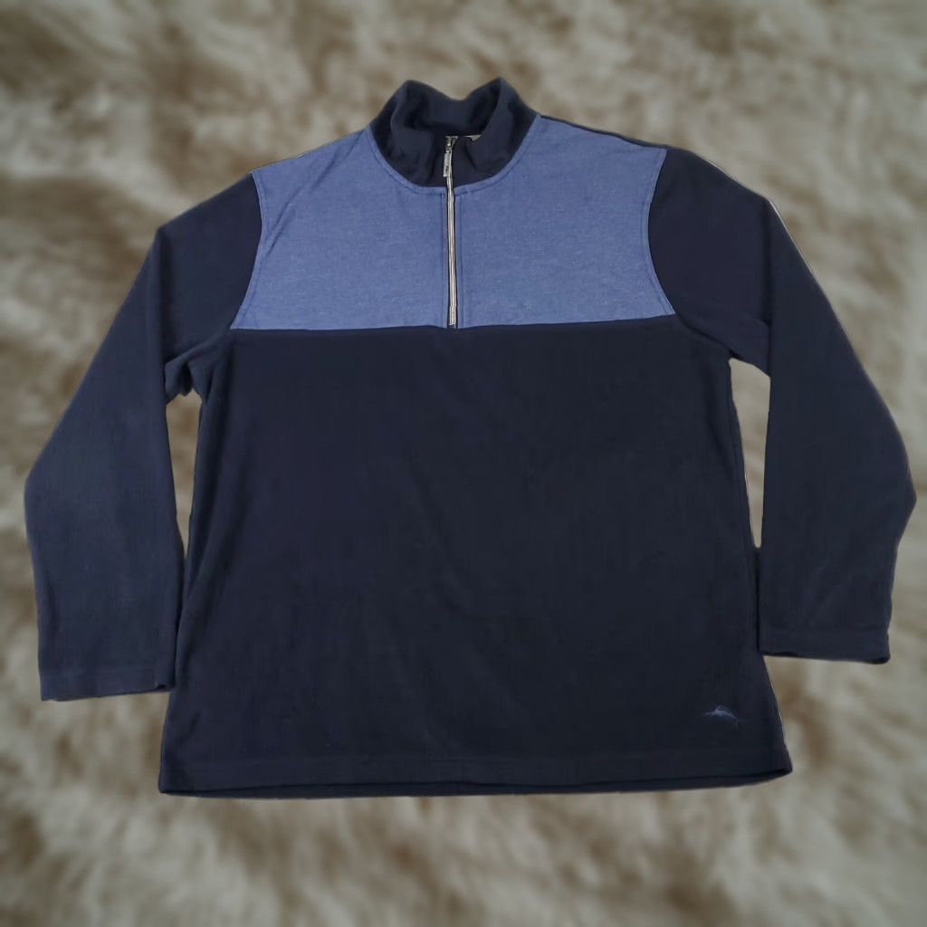 Tommy Bahama Tommy Bahama Sweater Mens XL Blue 1/4 Zip Up Pullover Size US XL / EU 56 / 4 - 1 Thumbnail