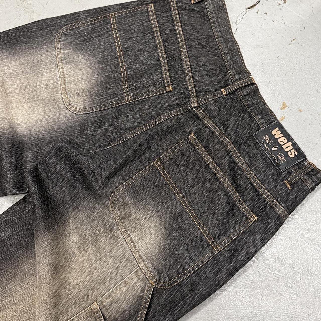 Southpole Webs Black Gradient Double Knee Denim Y2K Jeans 34 x 31 Size US 34 / EU 50 - 4 Thumbnail