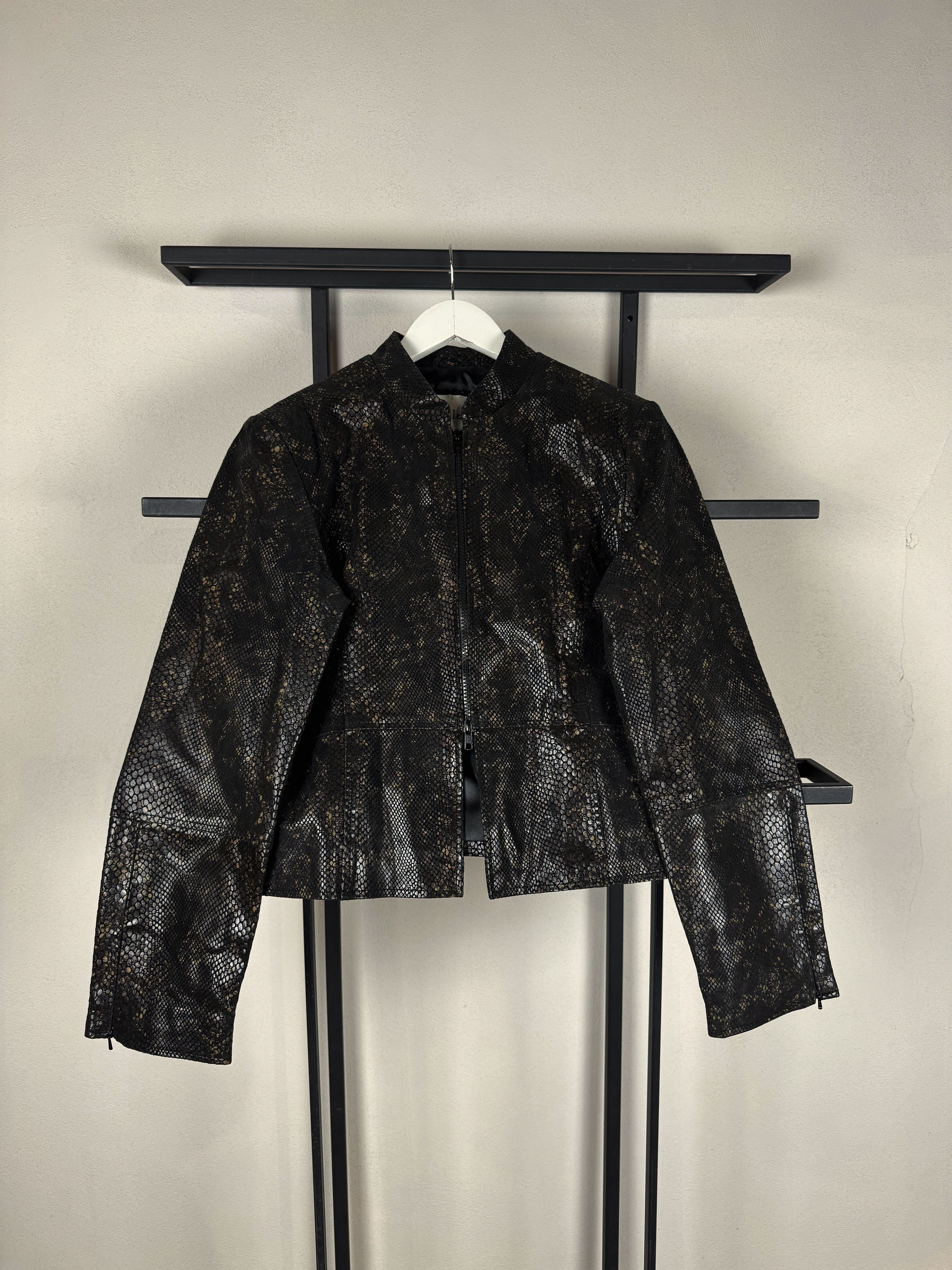Yohji Yamamoto Black Snake Embossed Leather Jacket Minimal Archive Y2K Size US S / EU 44-46 / 1 - 2 Thumbnail