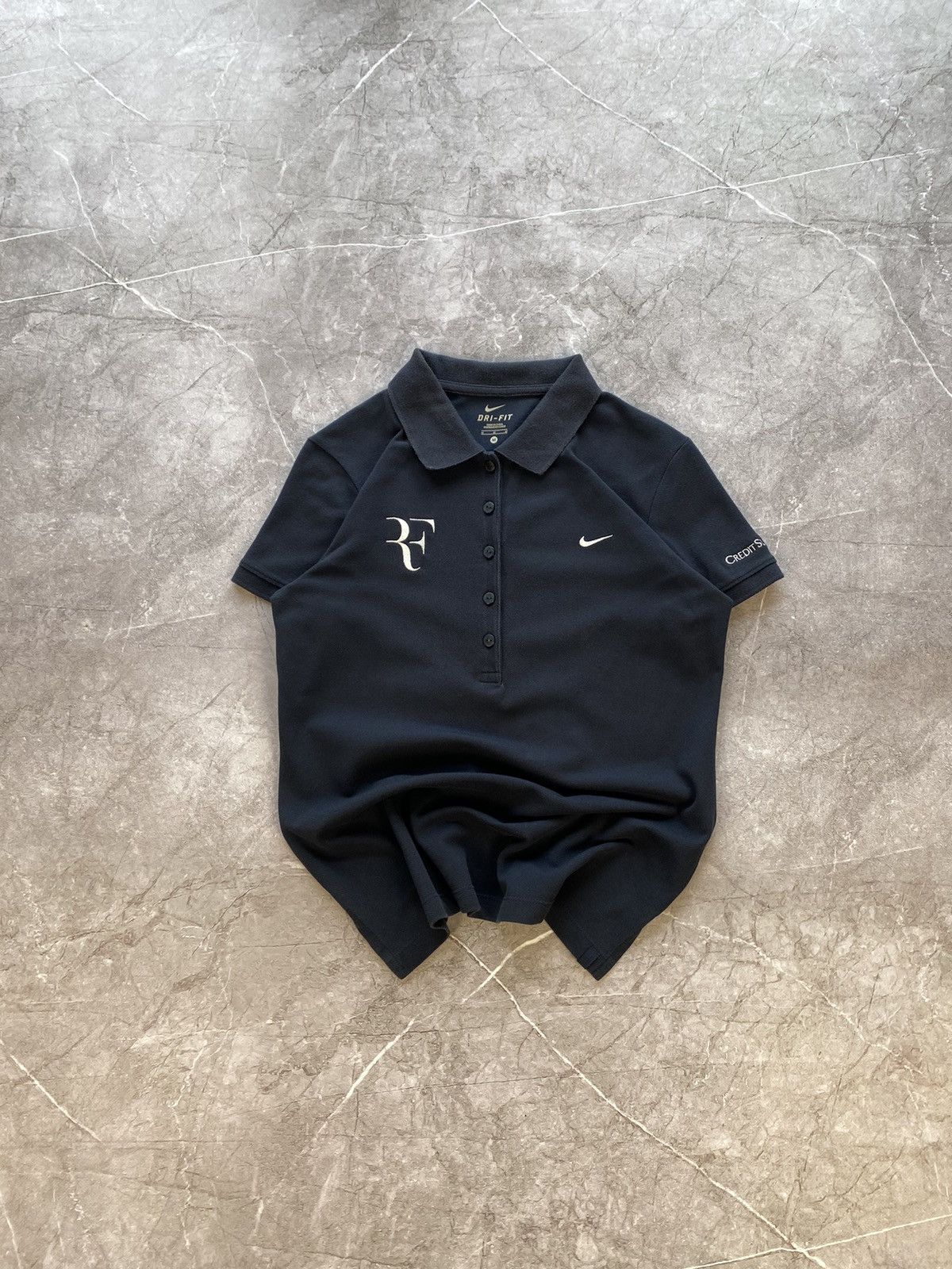 Nike × Vintage Rare Nike RF Roger Federer Tennis Court Short Sleeve Polo Size M / US 6-8 / IT 42-44 - 2 Thumbnail