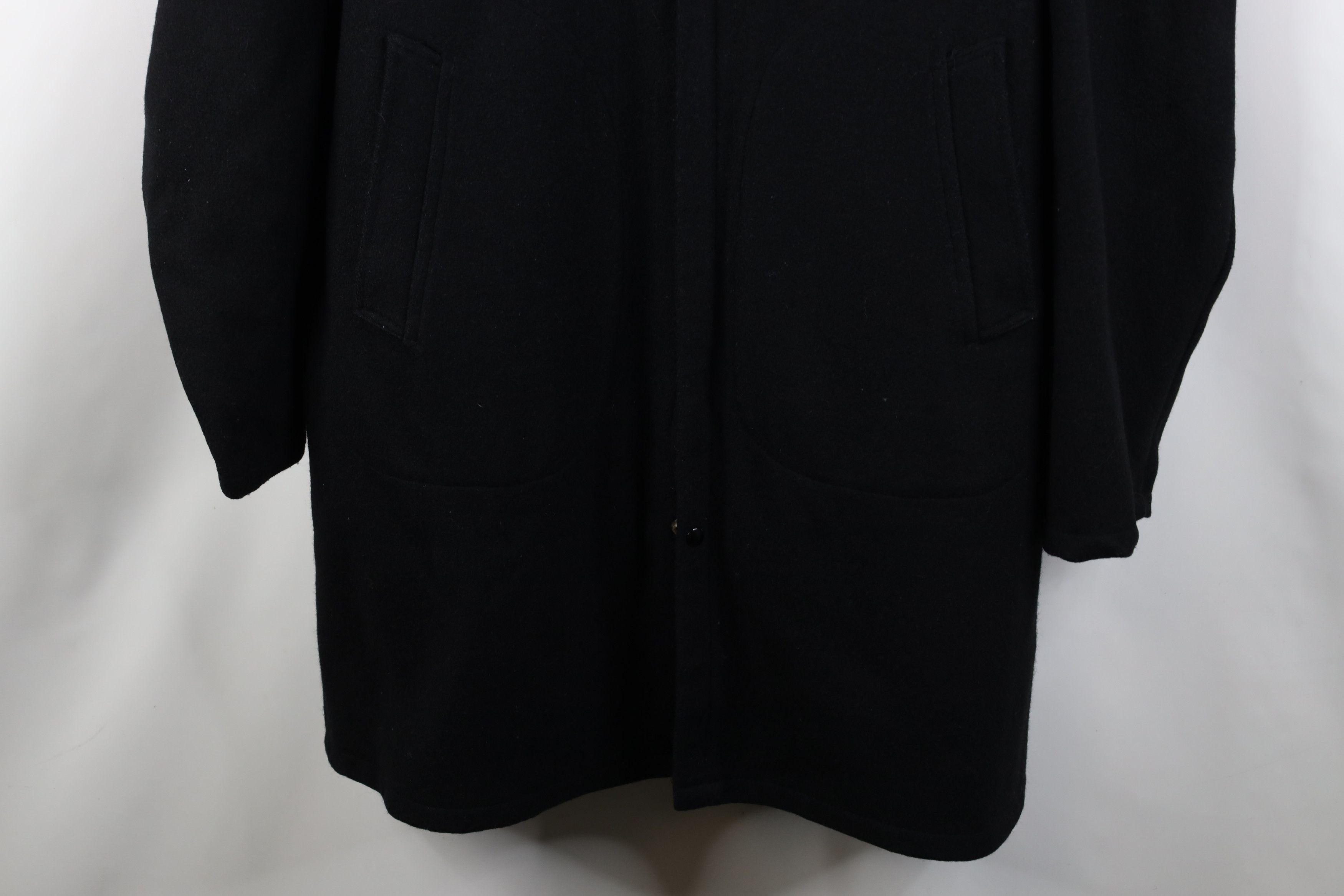 Vintage Vintage 50s Fleece Lined Wool Hooded Parka Jacket Black USA Size US XL / EU 56 / 4 - 3 Thumbnail