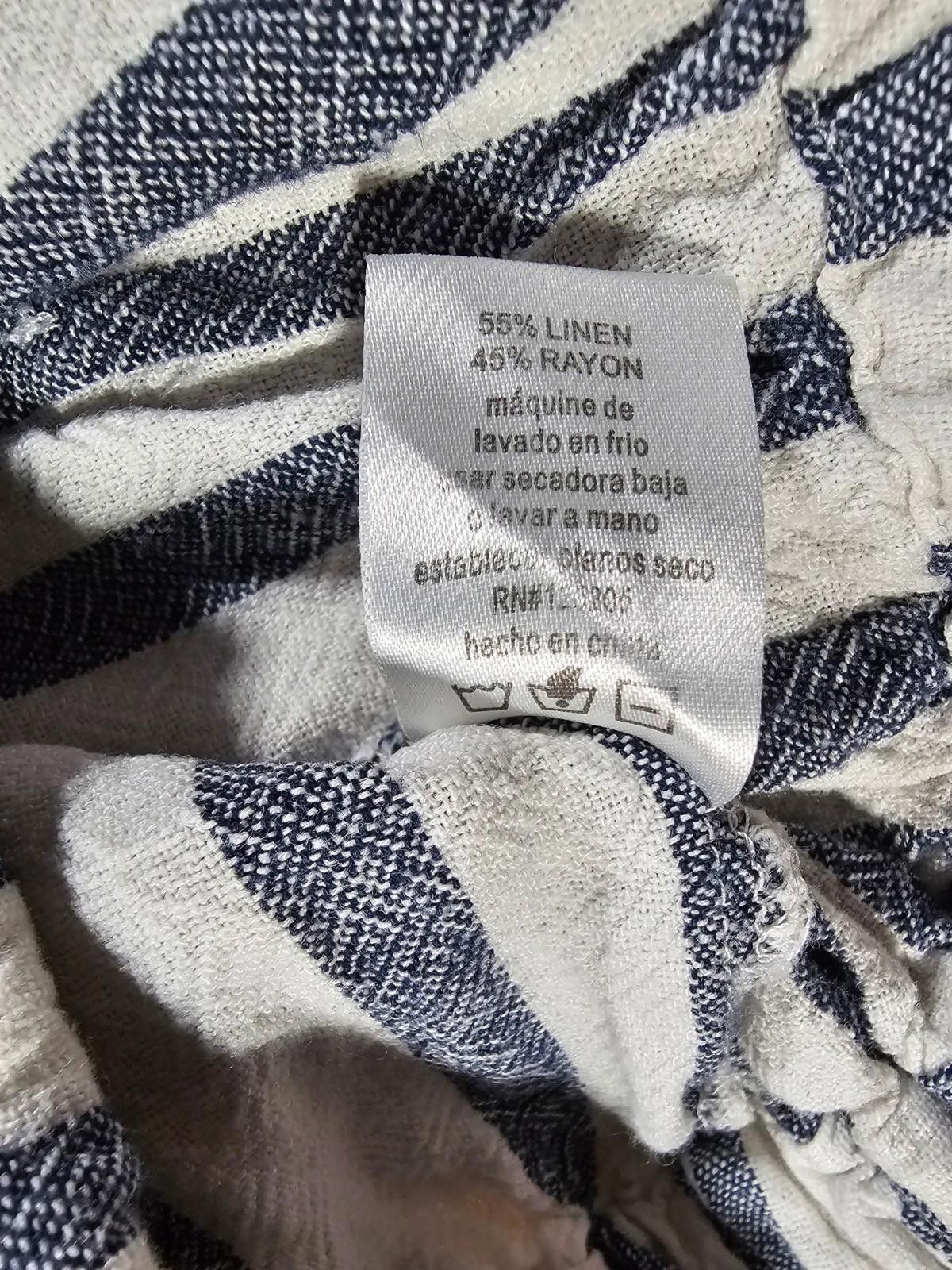 Le Grande Bleu (L.G.B.) Just Living Linen Blue White Striped Small Shorts Size 28" / US 6 / IT 42 - 4 Thumbnail