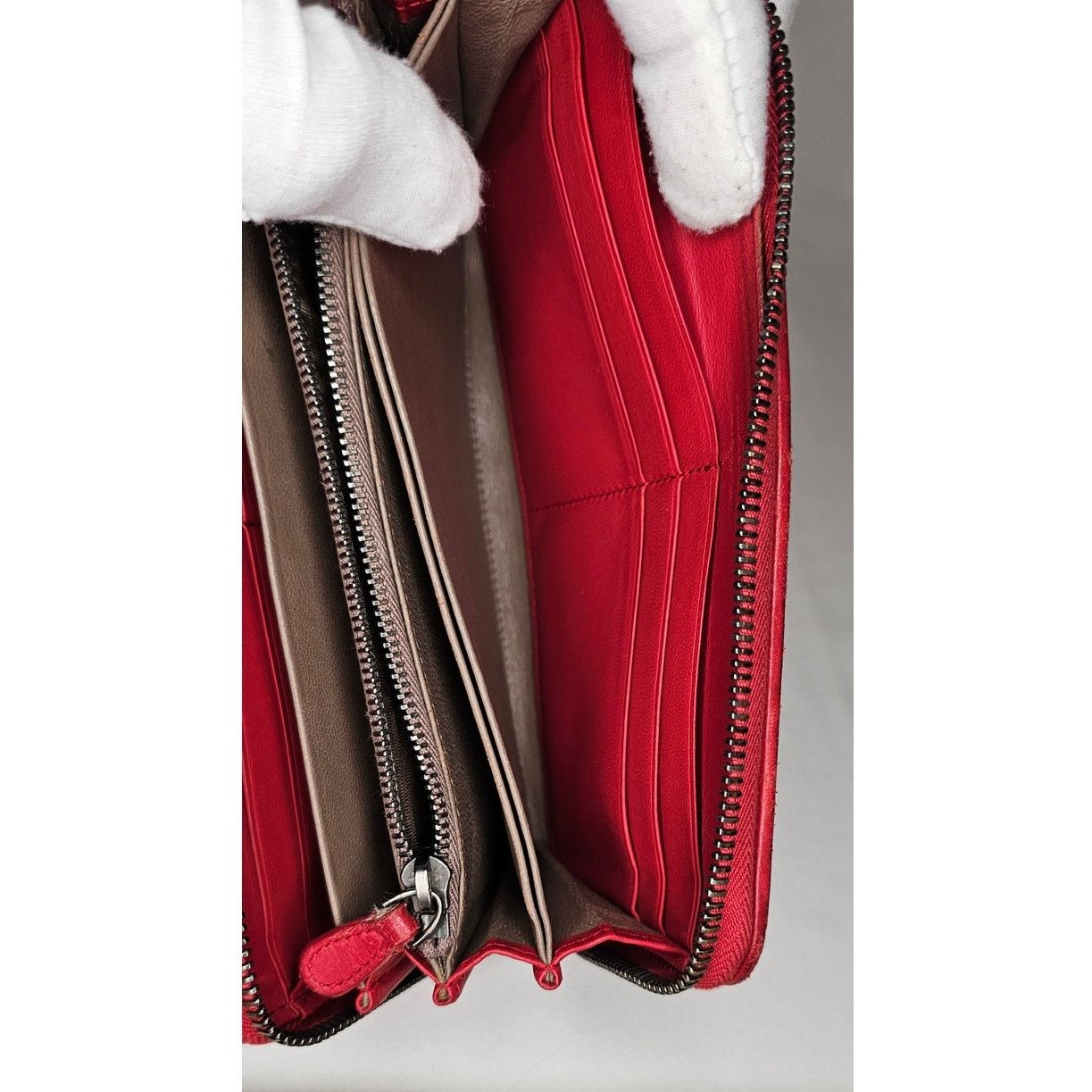 Bottega Veneta Bottega Veneta Intrecciato zip-around wallet in red leather Size ONE SIZE - 7 Thumbnail