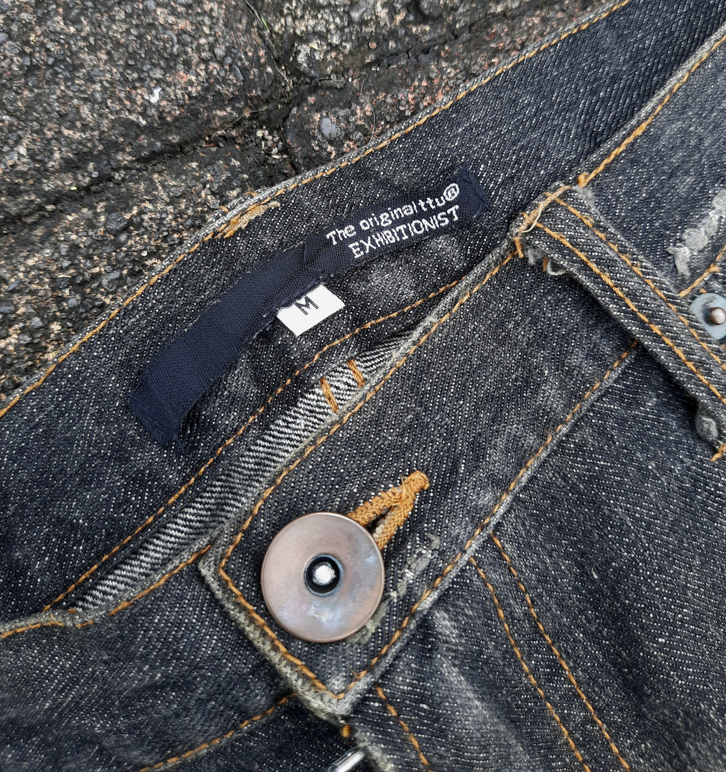Japanese Brand EXHIBITIONIST Trashed Jeans Size US 31 - 3 Thumbnail