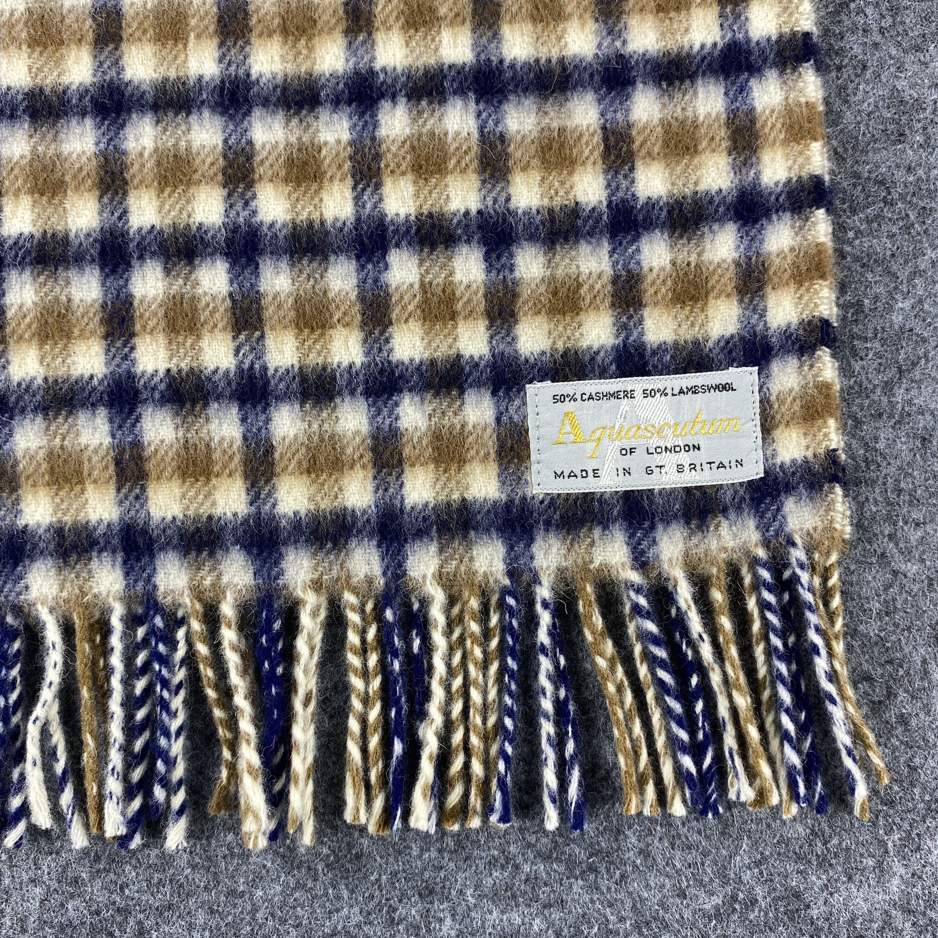 Aquascutum × Vintage Aquascutum Scarf # Muffler # Neckwear # D611 Size ONE SIZE - 3 Thumbnail