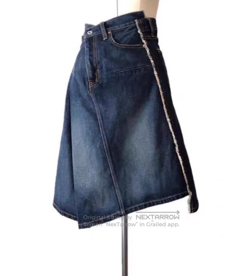 Junya Watanabe JUNYA WATANABE size M Vintage Deconstructed Denim Skirt Size 23" - 4 Thumbnail