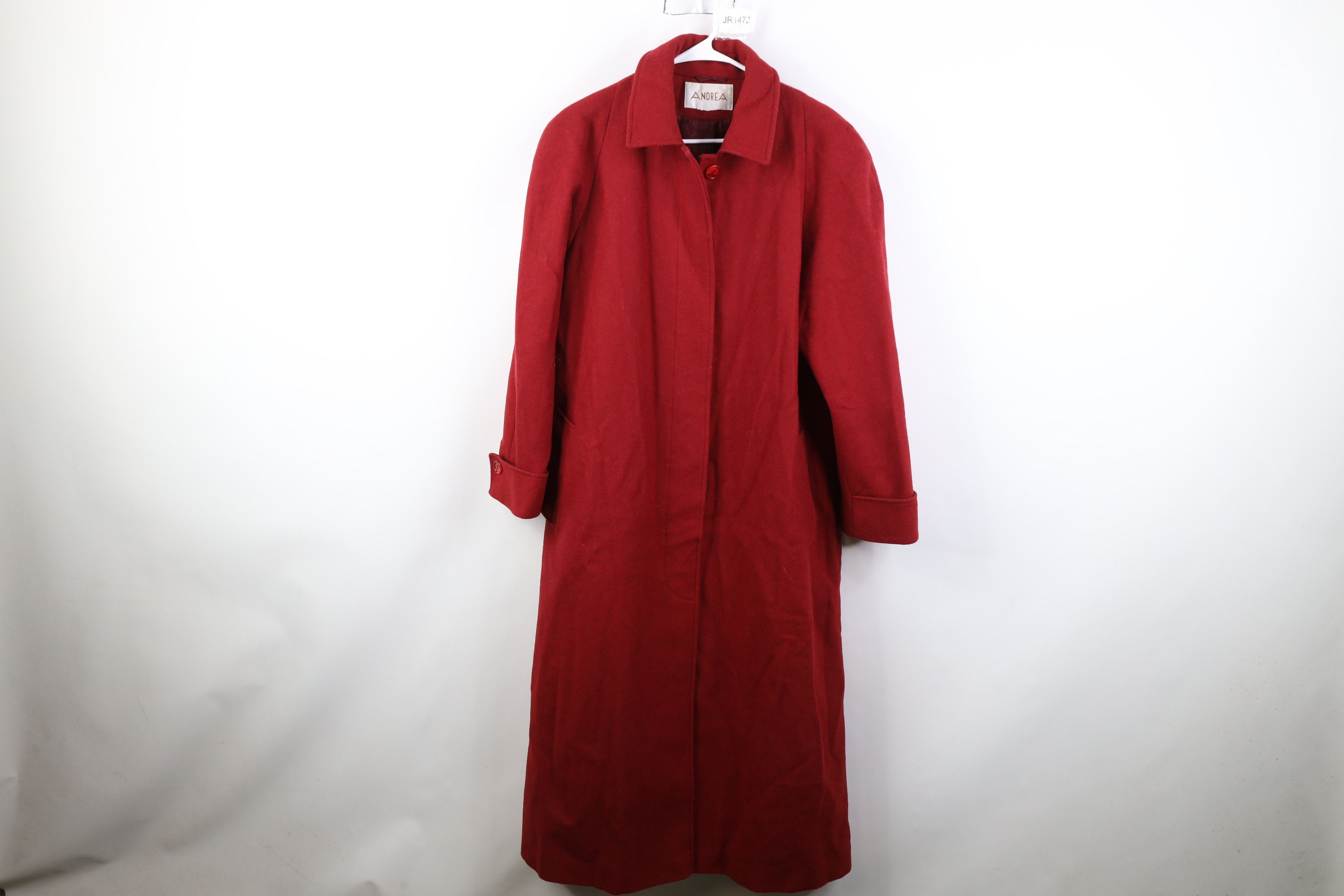 Vintage Vintage 90s Streetwear Wool Full Length Overcoat Jacket Red Size XXL / US 16-18 / IT 52-54 - 1 Thumbnail