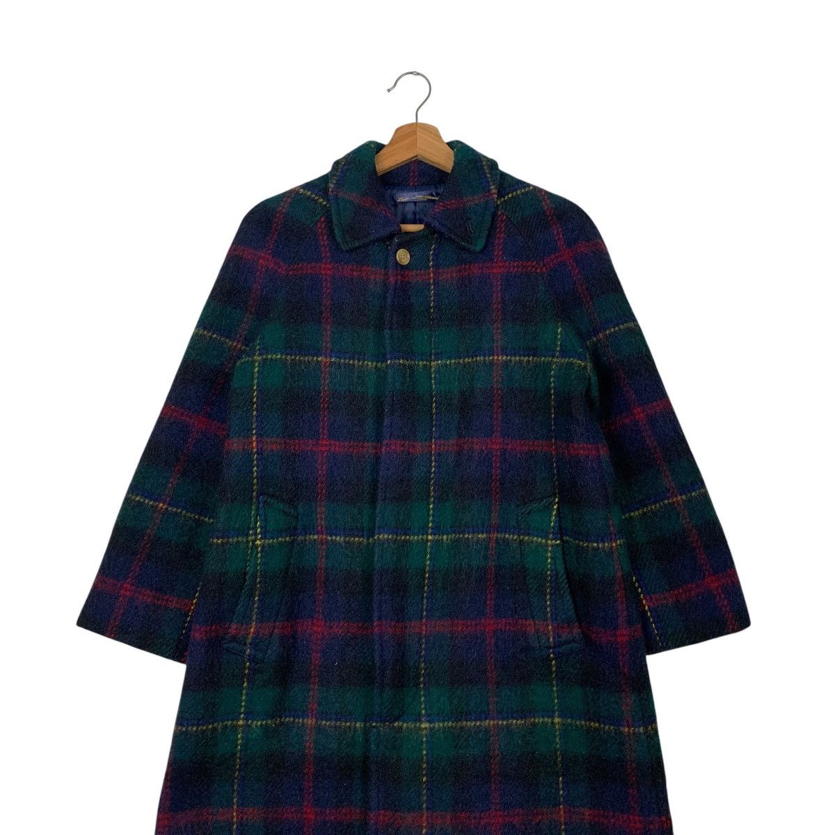 Japanese Brand LADIES TRADITIONAL Wool Tartan Long Coat #2068-C90 Size M / US 6-8 / IT 42-44 - 3 Thumbnail