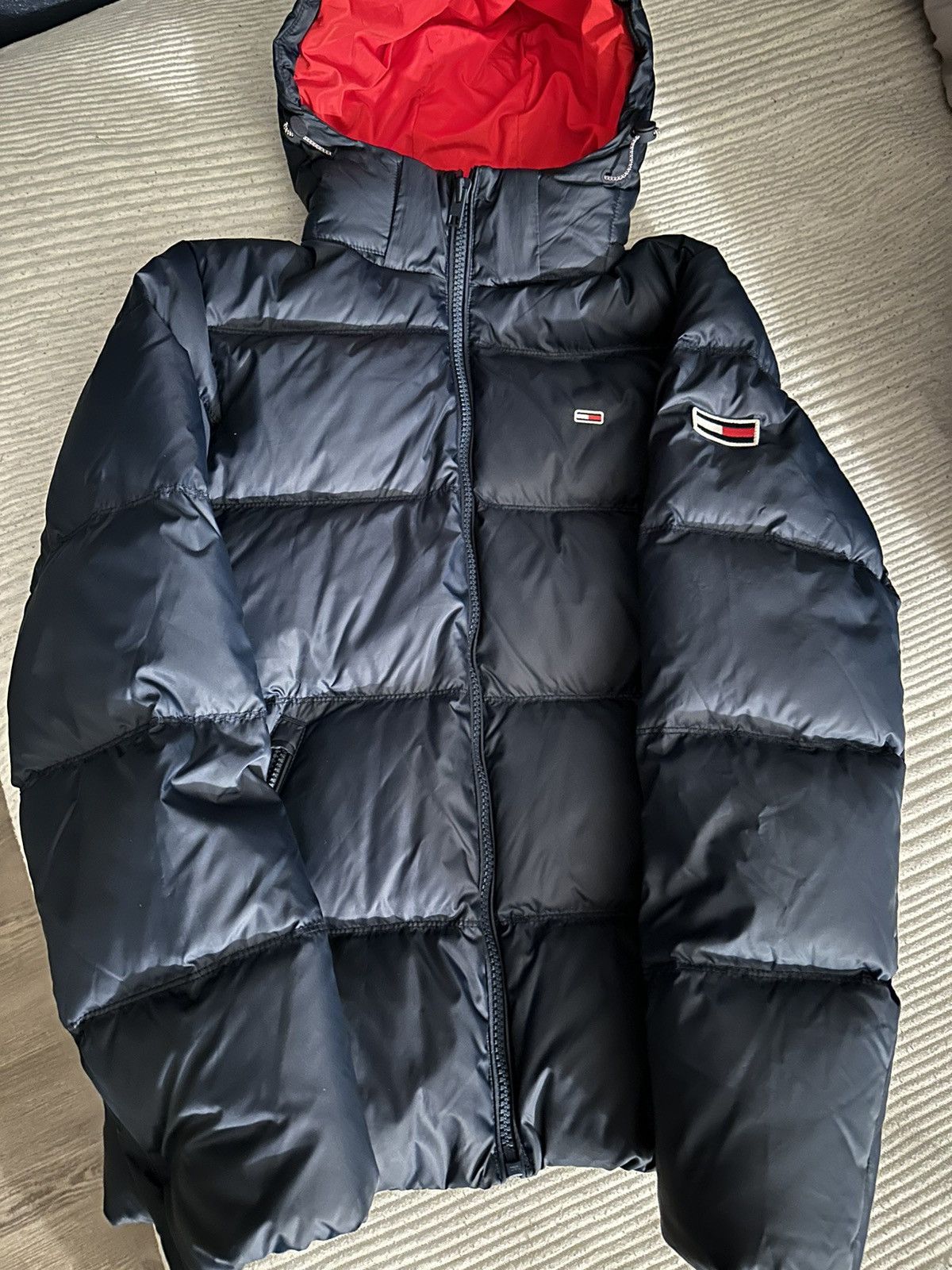 image of Tommy Hilfiger Puffer Jacket in Navy, Men's (Size Small)