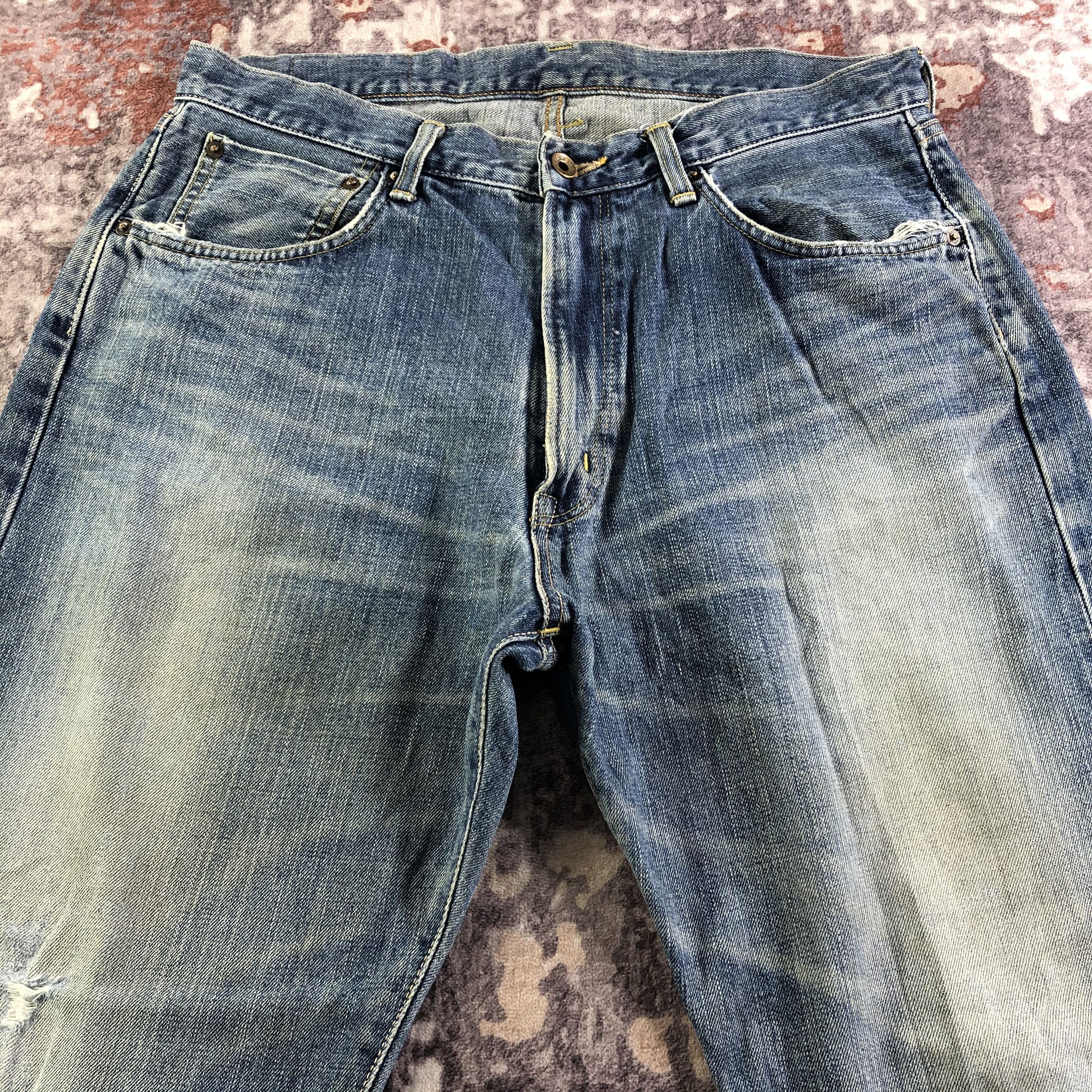 Edwin Vintage Blue Wash Edwin 505 Selvedge Jeans-JM3532 Size US 35 - 3 Thumbnail