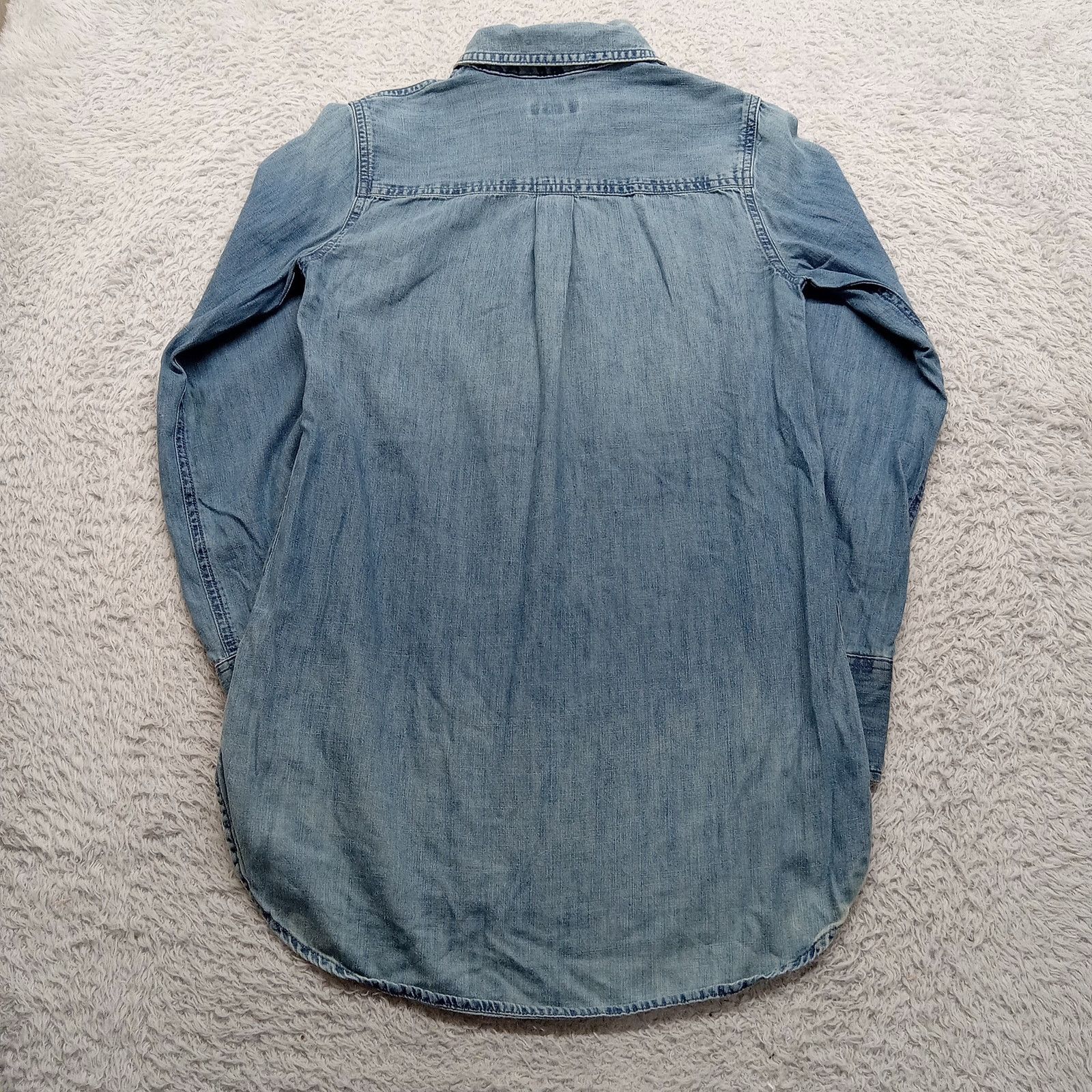 Merona Merona Chambray Denim Shirt XS Women's Long Sleeve Cotton Size XS / US 0-2 / IT 36-38 - 2 Thumbnail