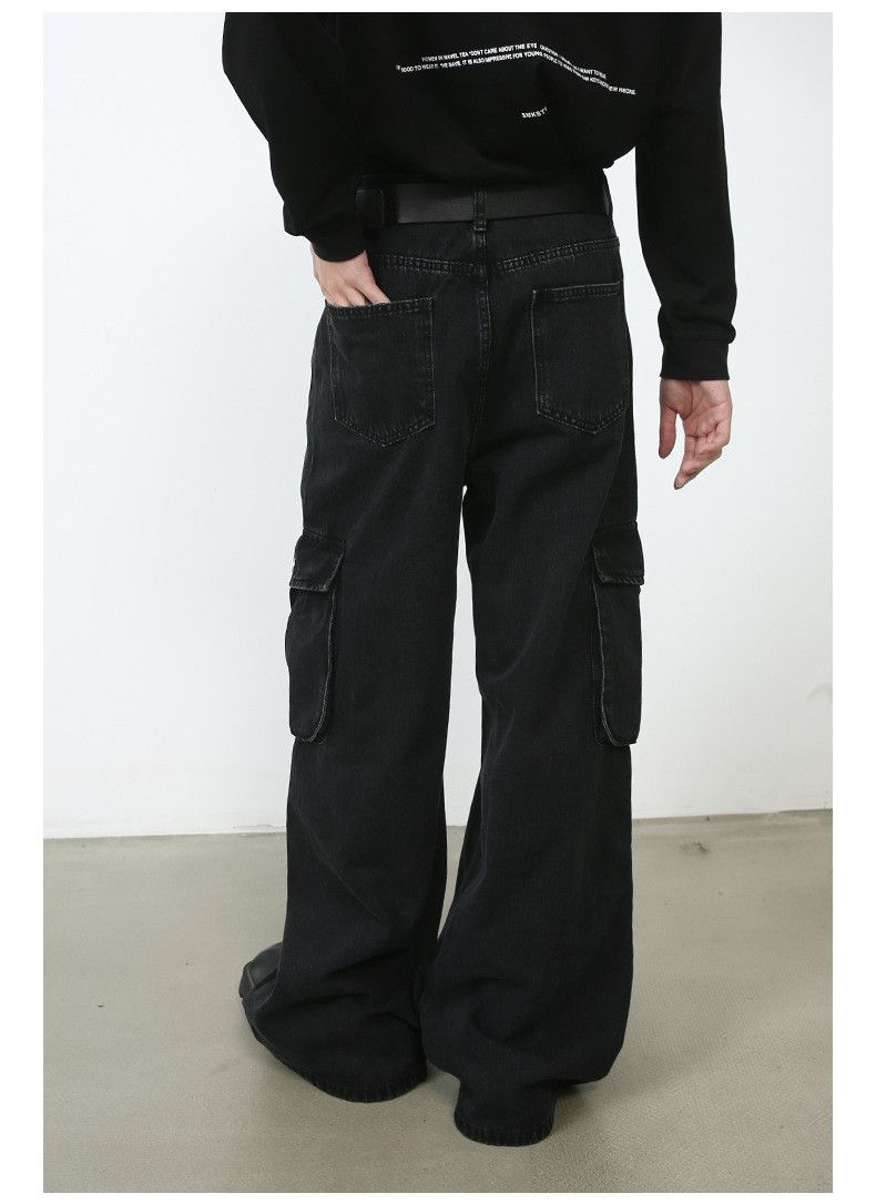 Japanese Brand × Jean Black Street Vintage Loose Straight Cargo Jeans Size US 32 / EU 48 - 6 Thumbnail
