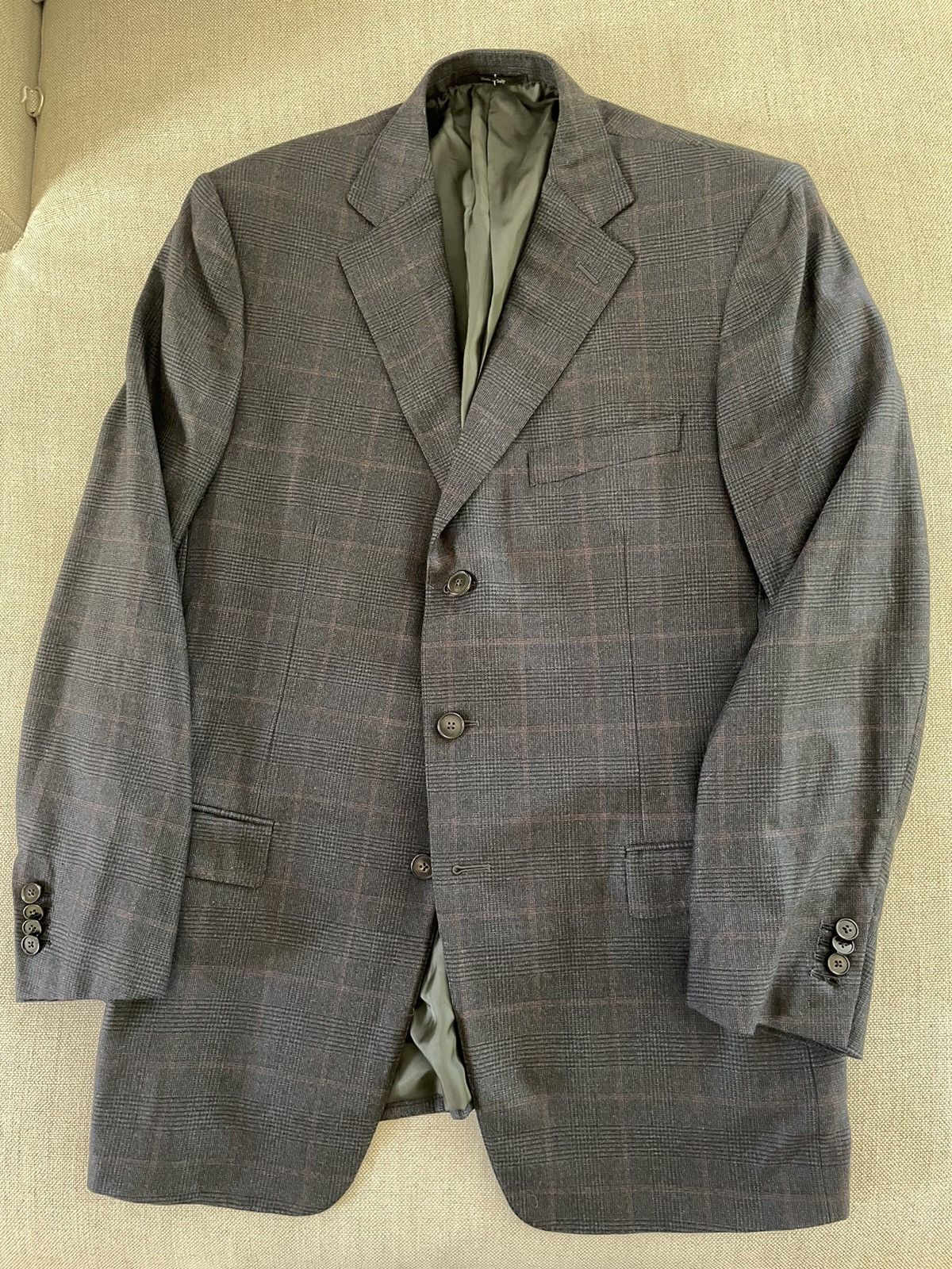Ermenegildo Zegna 15milmil15 Wool Check Sport Coat Size 44R - 6 Thumbnail