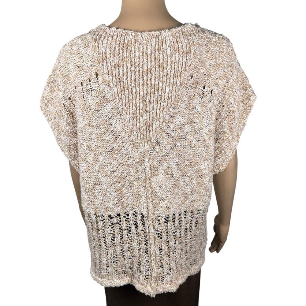 Free People Free People V-Neck Cotton Beige Melange Top Vest Size L Size L / US 10 / IT 46 - 4 Thumbnail