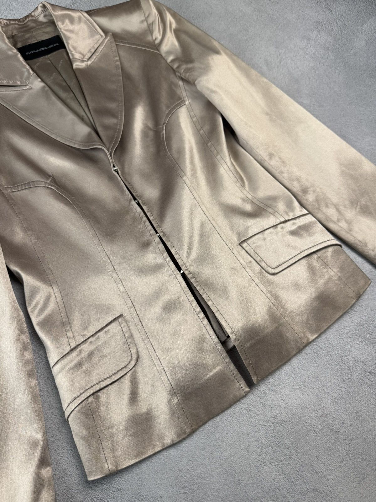 Mugler Vintage MUGLER Acetate Cotton Tailored Corseted Blazer Size M / US 6-8 / IT 42-44 - 4 Thumbnail