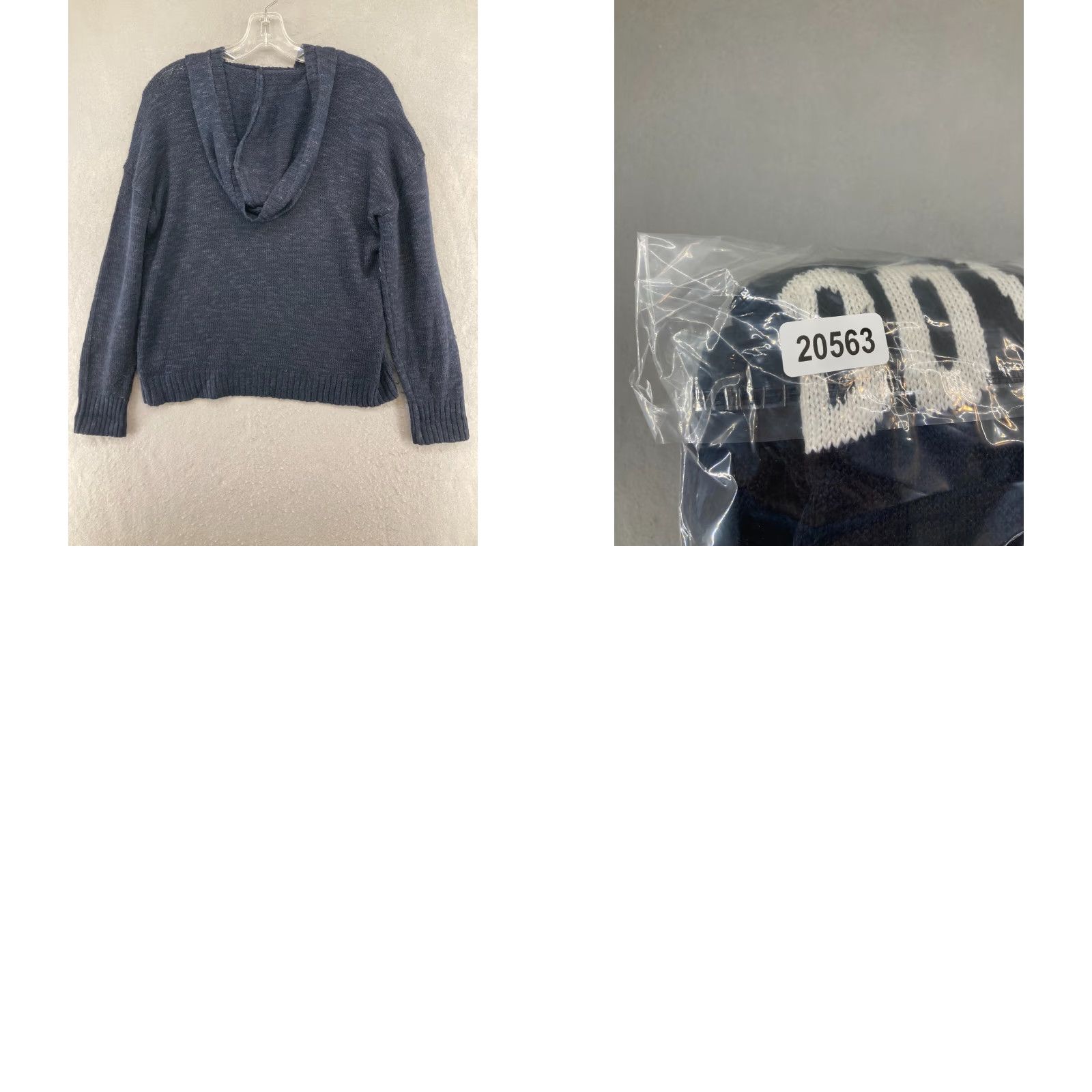 Vintage Marled Reunited Clothing Sweater Women Hooded V-Neck Long Sleeve Navy Blue XS S Small Casual Football Theme 90s? Size S / US 4 / IT 40 - 8 Thumbnail