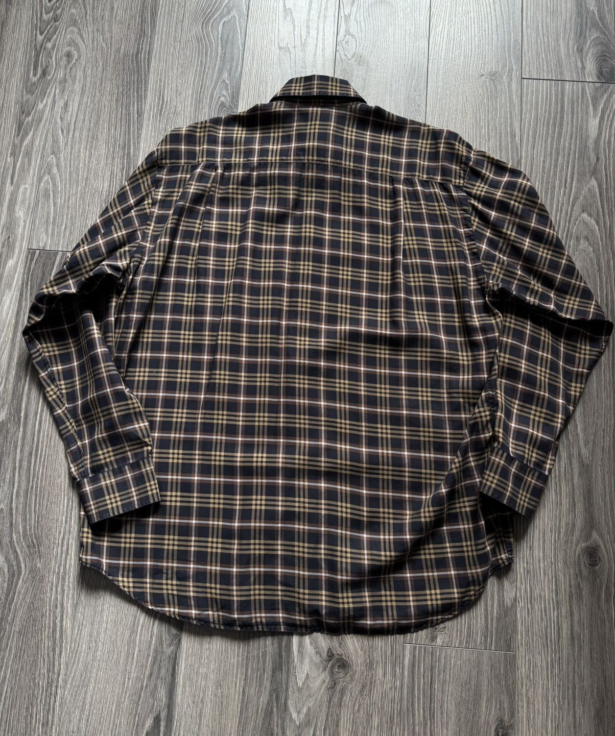 Burberry Burberry Brown/Blue Logo Checkered Flannel Shirt 43 Size US XL / EU 56 / 4 - 11 Thumbnail