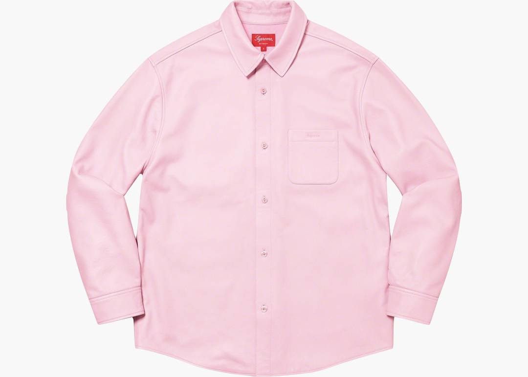 Supreme Pink Leather Supreme Shirt Size US L / EU 52-54 / 3 - 1 Thumbnail