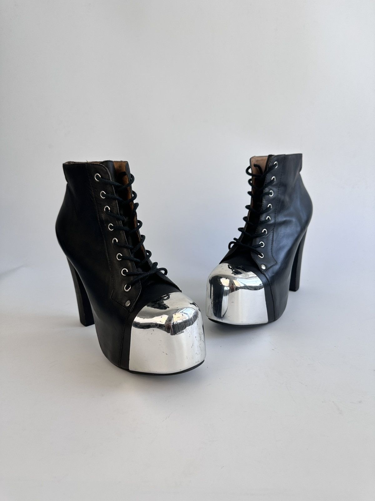 Jeffrey Campbell Jeffrey Campbell Lita Cap Platform Ankle Boots Leather 41 Size US 10 / IT 40 - 2 Thumbnail