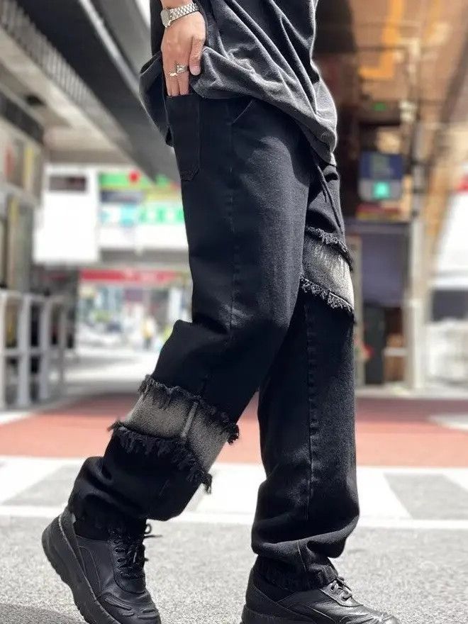 Japanese Brand × Jean Retro loose wide leg patchwork jeans Size US 32 / EU 48 - 4 Thumbnail