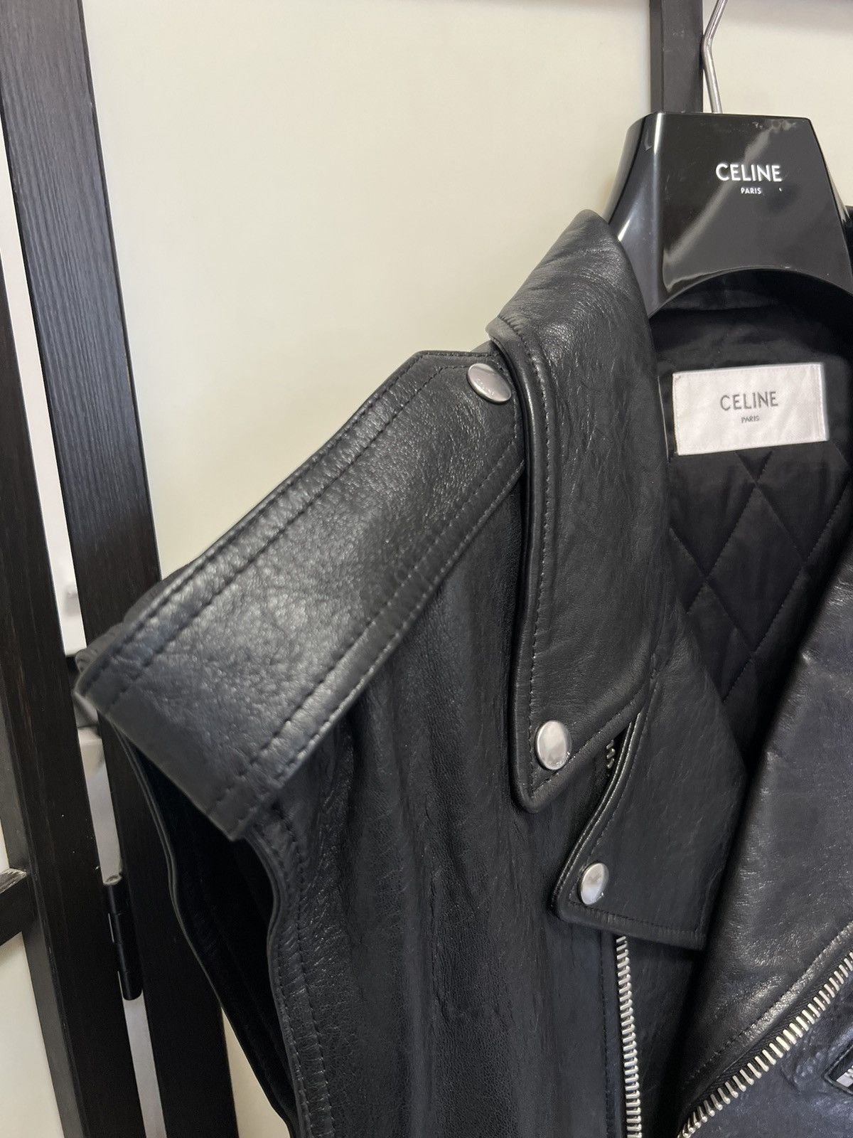 Celine RARE - SS22 Oversized Cowboy Lambskin Biker Vest 52 Size US L / EU 52-54 / 3 - 6 Thumbnail