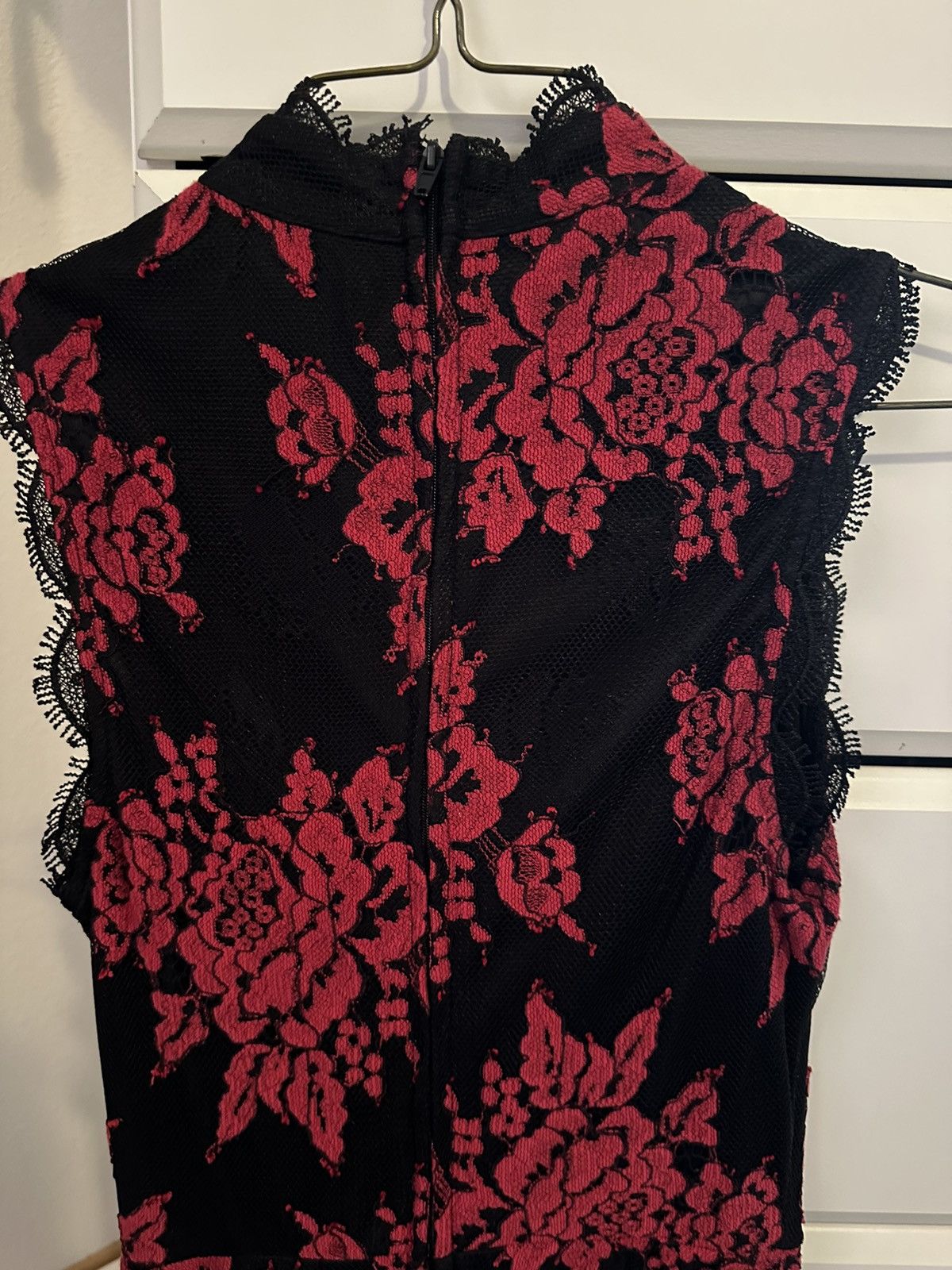 Vintage Red Black Lace dress Size S / US 4 / IT 40 - 10 Thumbnail