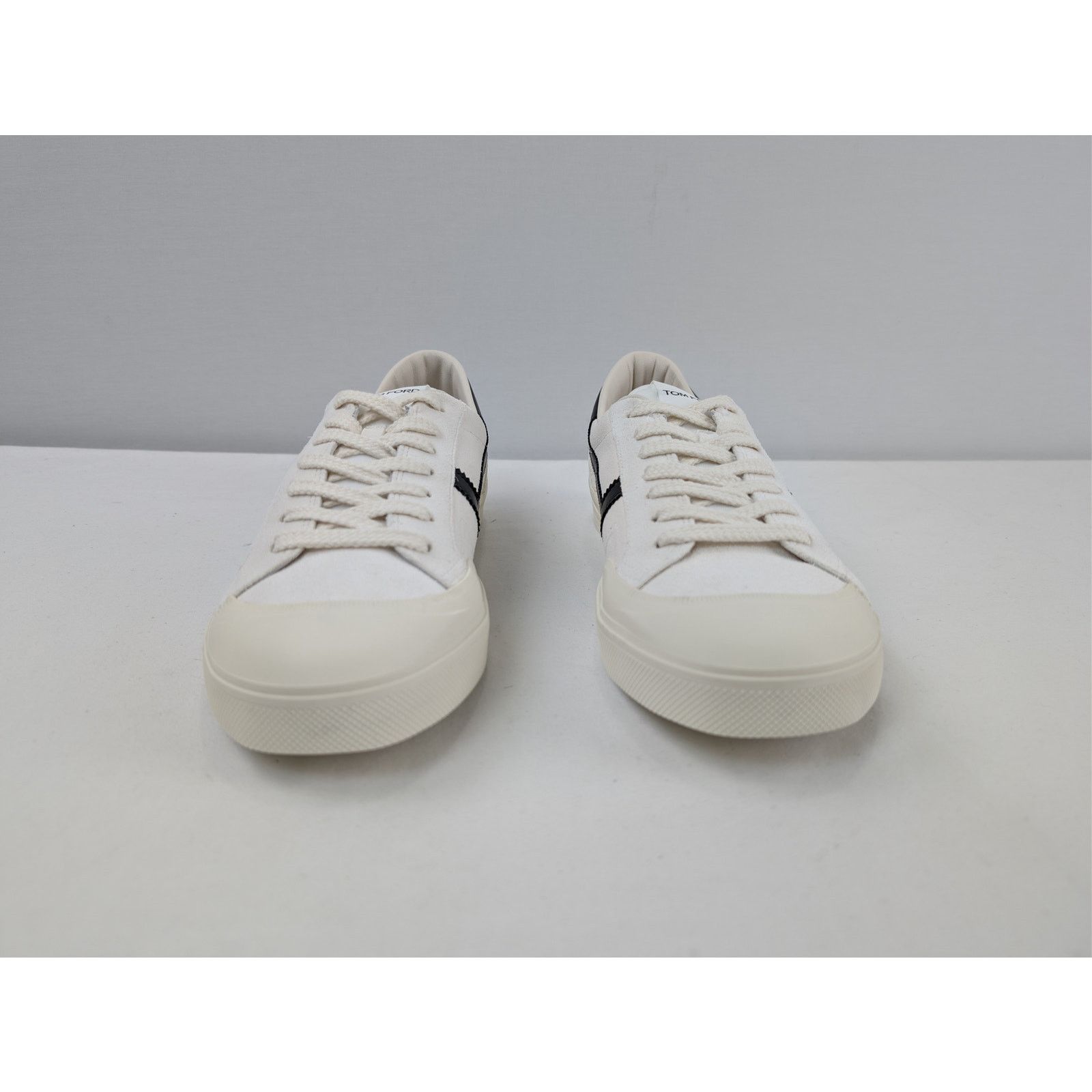 Tom Ford o1rshd1 Jarvis low-top canvas and leather sneakers in white Size US 8 / EU 41 - 9 Thumbnail