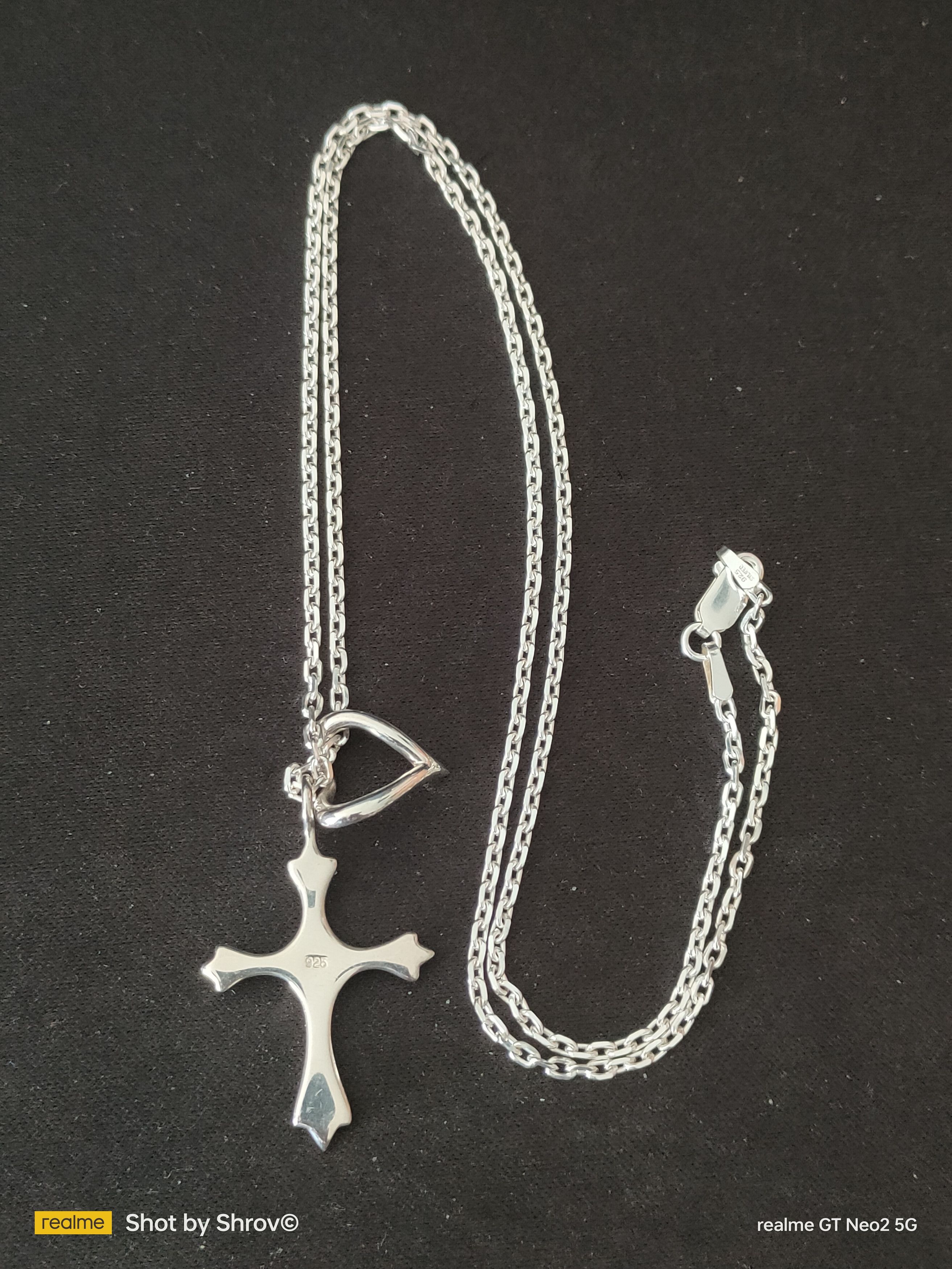 Other RHODIUM HEART CROSS 925 STERLING SILVER BIKER GOTHIC PENDANT Size ONE SIZE - 2 Thumbnail