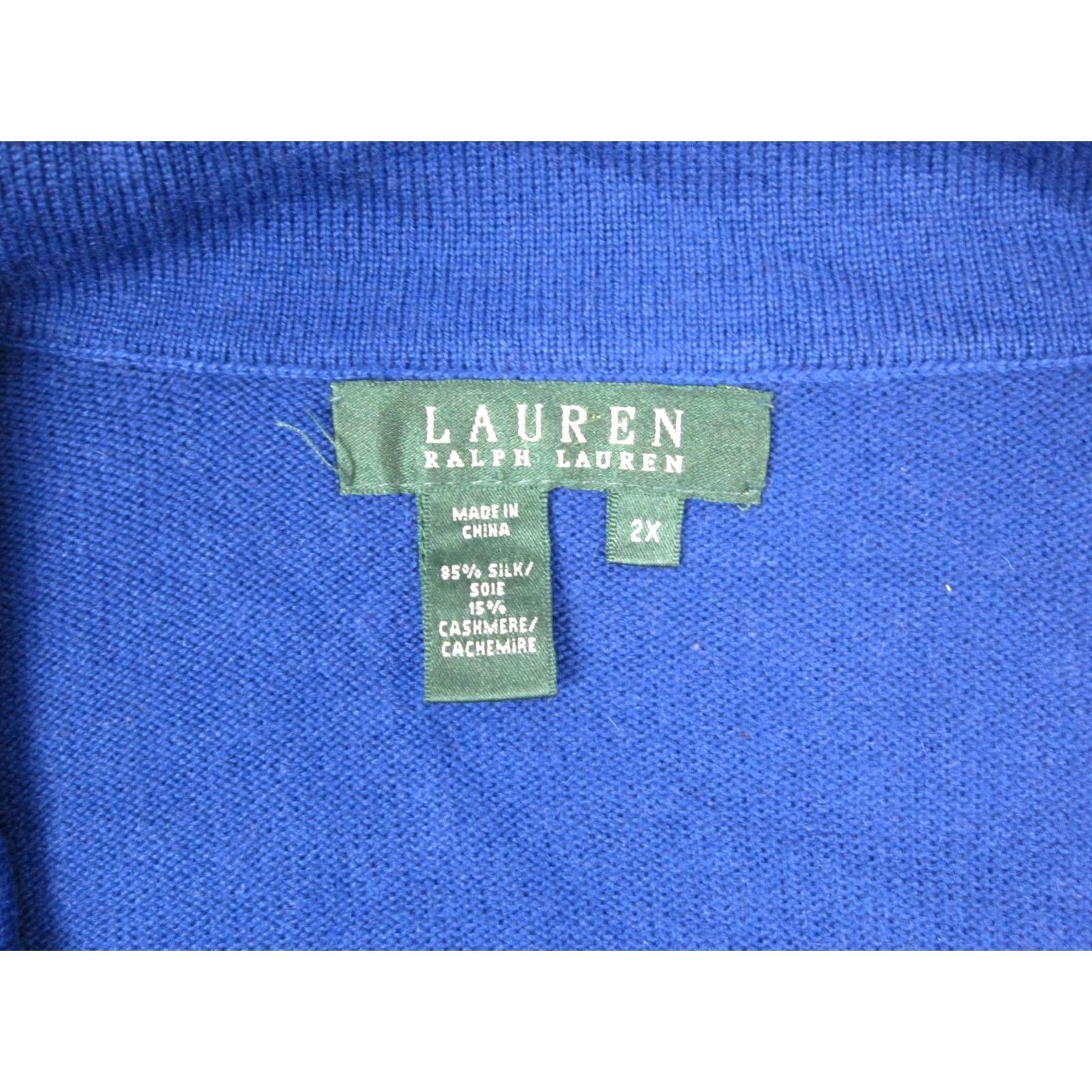 Ralph Lauren Ralph Lauren Sweater Womens 2X Plus Blue Silk Cashmere Shawl Neck Classic LRL 90s Size XXL / US 16-18 / IT 52-54 - 3 Thumbnail