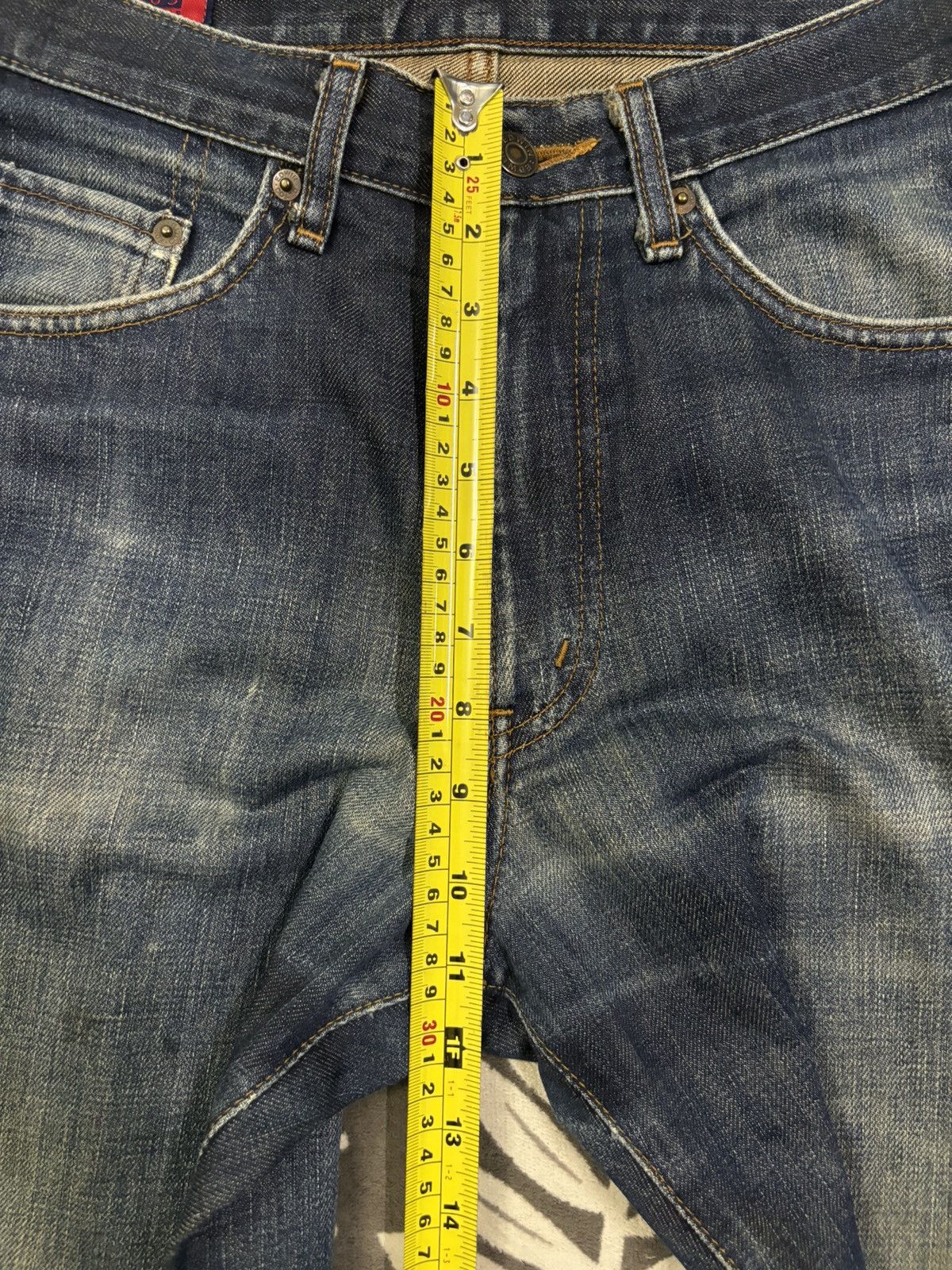 Edwin Vintage Edwin 503Z Dark Blue Wash Loose Fit Ripped Jeans Size US 28 / EU 44 - 19 Thumbnail